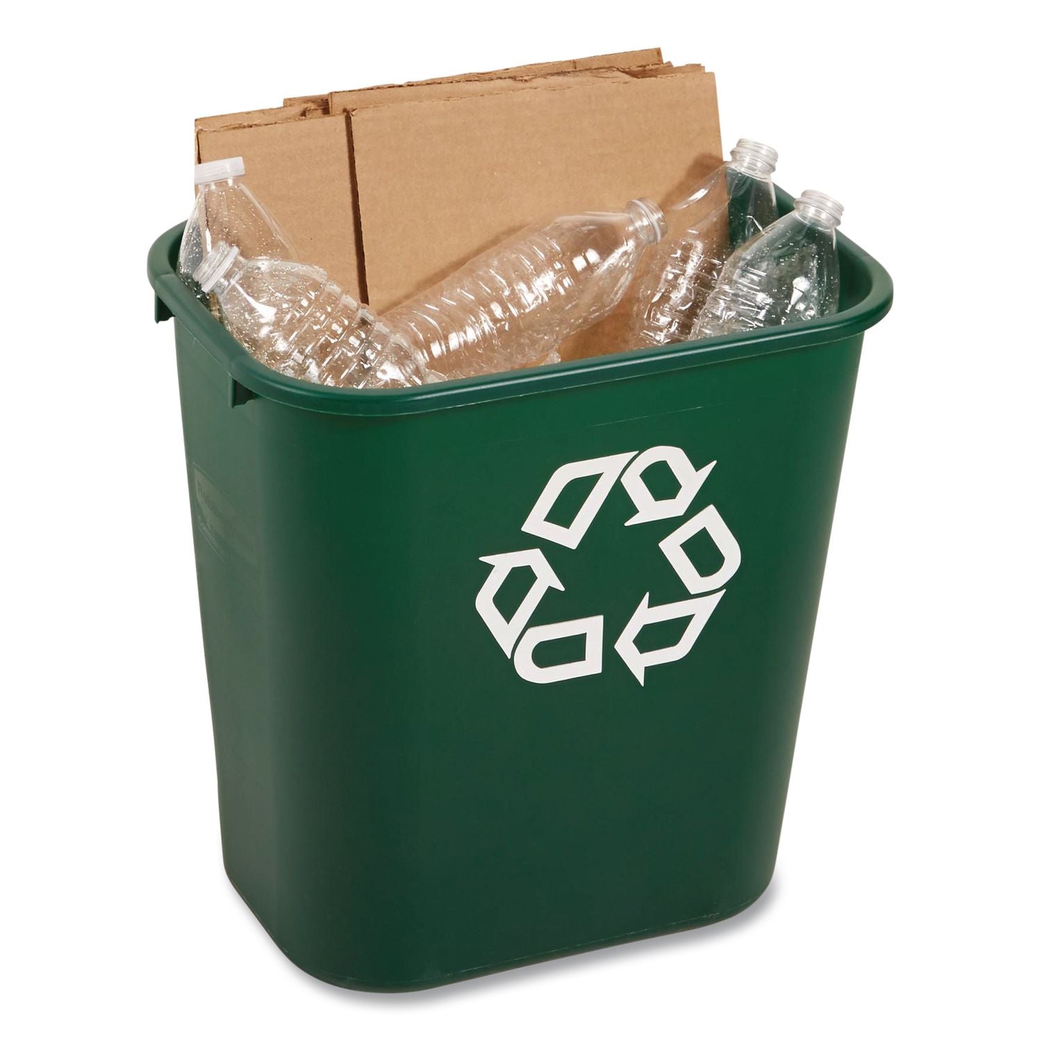 Deskside Recycling Container, 28 Qt Resin, Green
