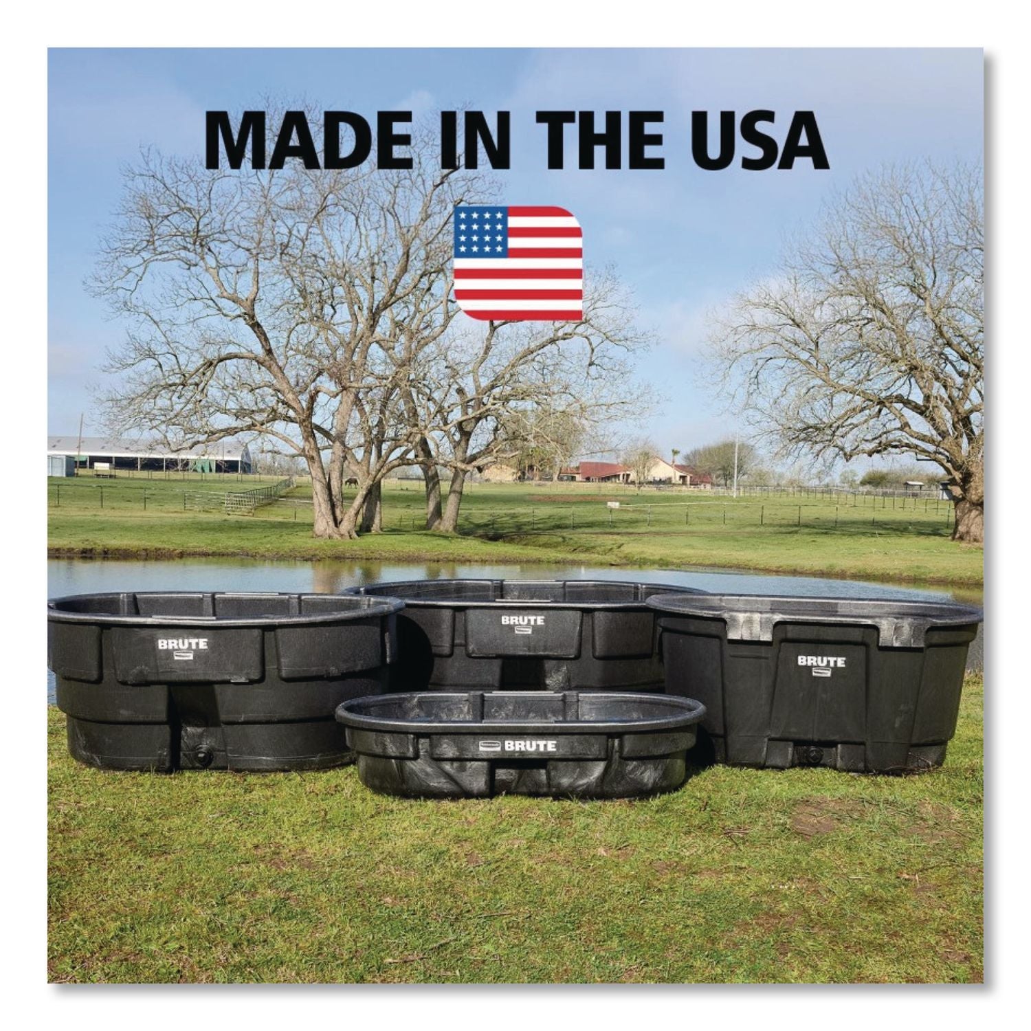Brute Stock Tank, 50 Gal, Black