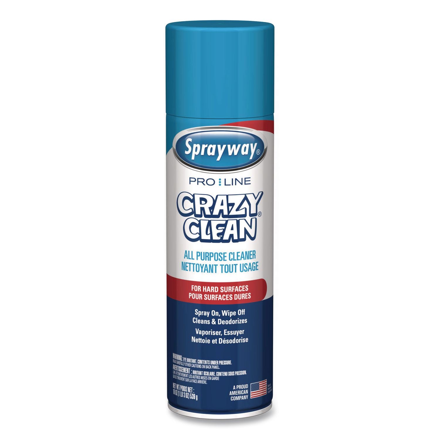 Crazy Clean, Unscented, 19 Oz Aerosol Spray, 12/Carton