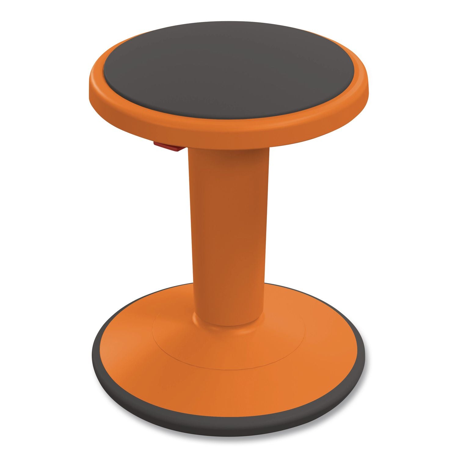 Hierarchy Grow Stool, Short, Backless, Supports Up To 250 Lbs, 14" To 18" Seat Height, Orange Seat, Orange Base