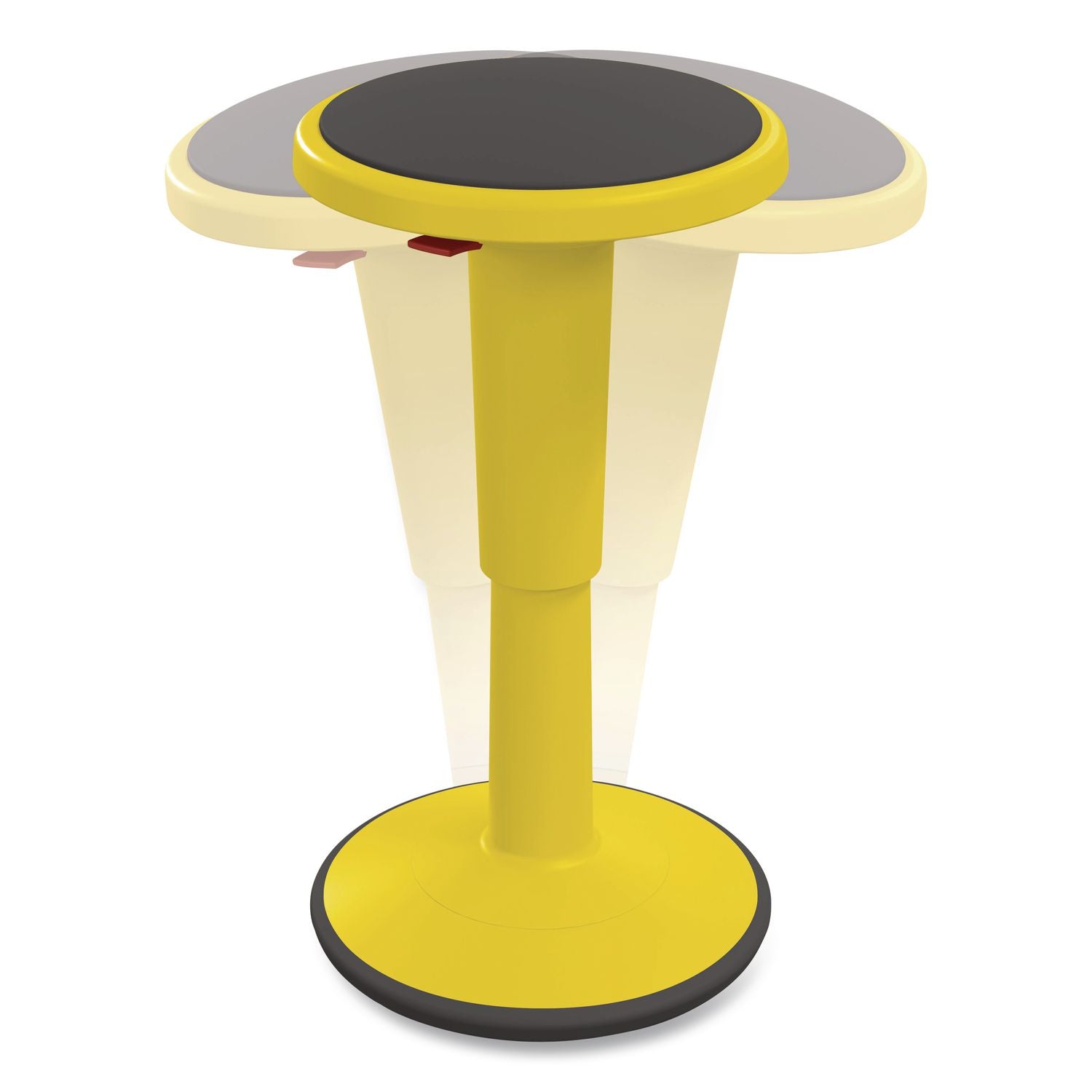 Hierarchy Grow Stool, Short, Backless, Supports Up To 250 Lbs, 14" To 18" Seat Height, Yellow Seat, Yellow Base