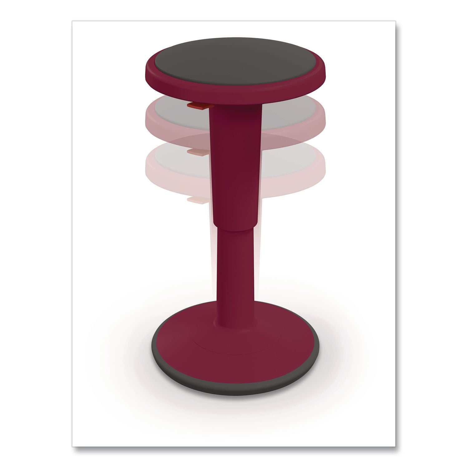 Hierarchy Grow Stool, Tall, Backless, Supports Up To 250 Lbs, 17" To 24" Seat Height, Currant Seat, Currant Base