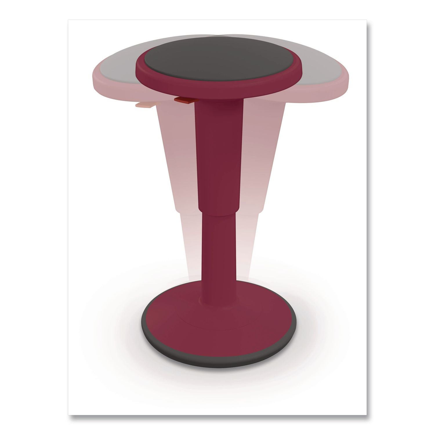 Hierarchy Grow Stool, Tall, Backless, Supports Up To 250 Lbs, 17" To 24" Seat Height, Currant Seat, Currant Base