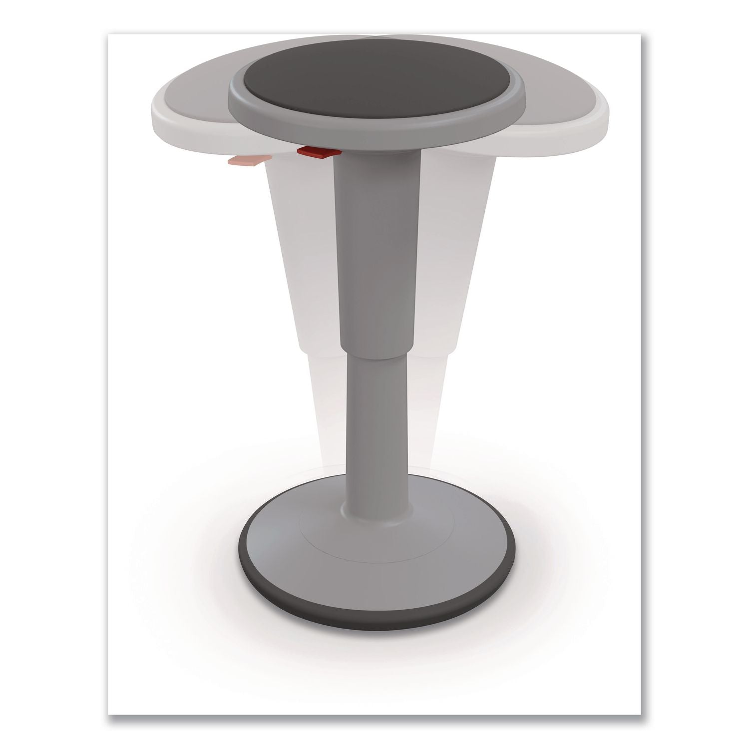 Hierarchy Grow Stool, Tall, Backless, Supports Up To 250 Lbs, 17" To 24" Seat Height, Gray Seat, Gray Base