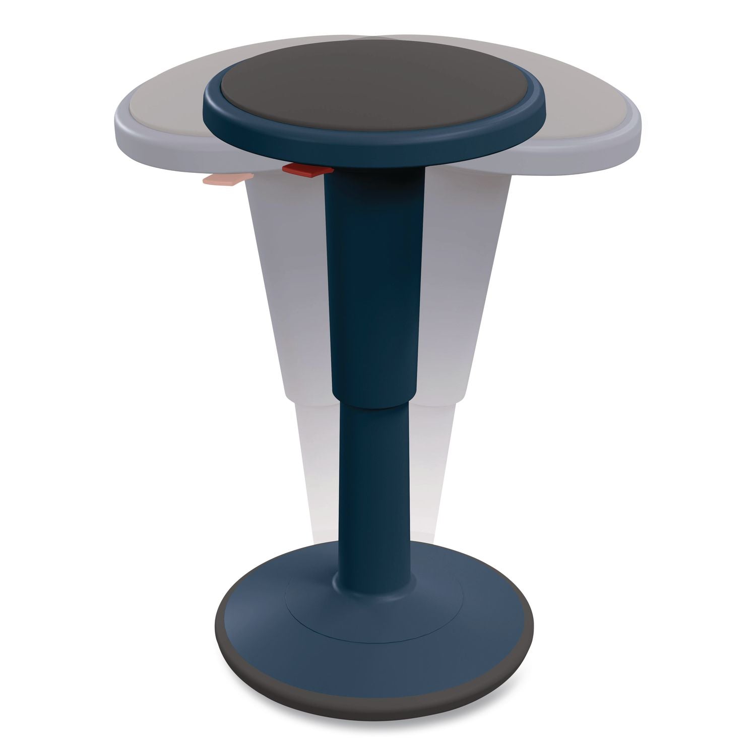 Hierarchy Grow Stool, Tall, Backless, Supports Up To 250 Lbs, 17" To 24" Seat Height, Navy Seat, Navy Base