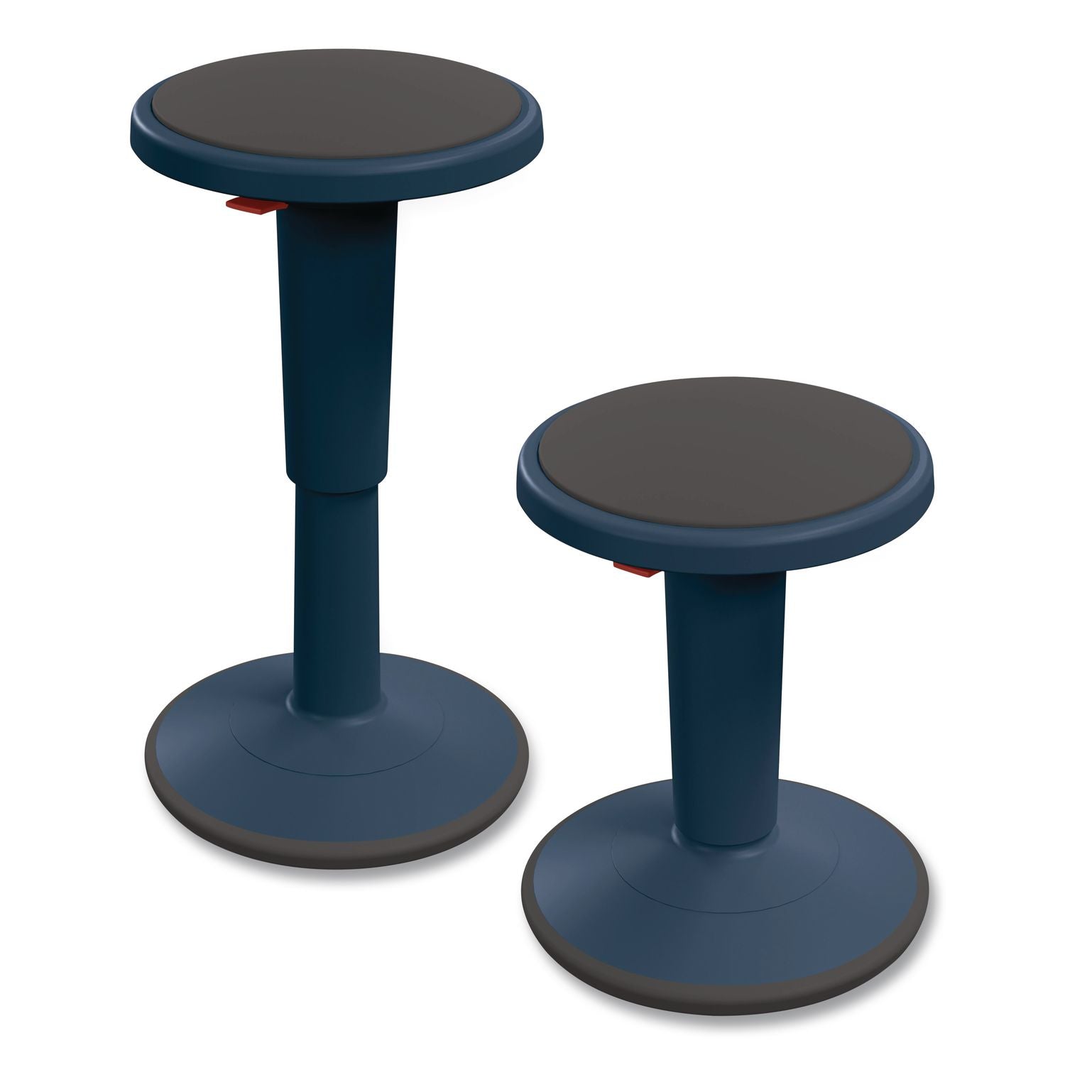 Hierarchy Grow Stool, Tall, Backless, Supports Up To 250 Lbs, 17" To 24" Seat Height, Navy Seat, Navy Base
