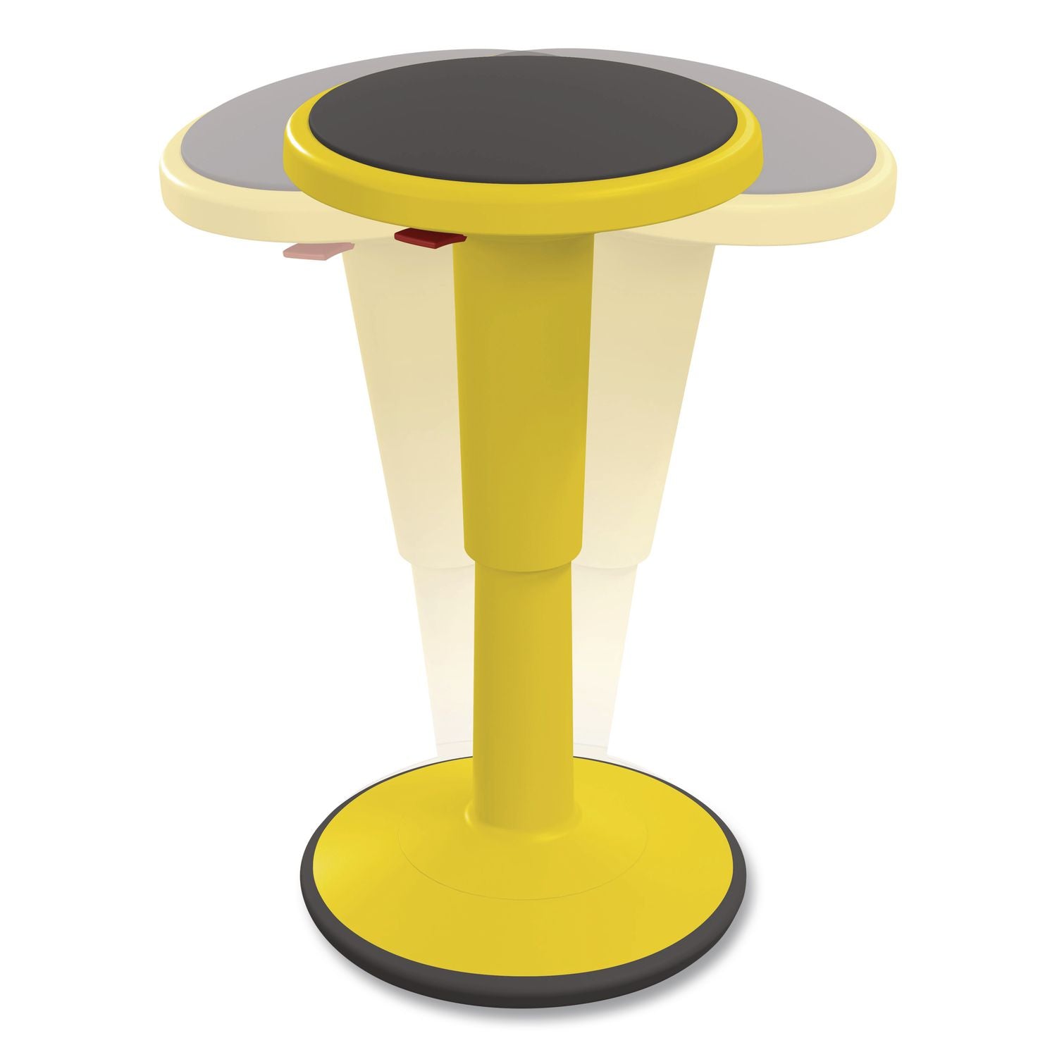 Hierarchy Grow Stool, Tall, Backless, Supports Up To 250 Lbs, 17" To 24" Seat Height, Yellow Seat, Yellow Base