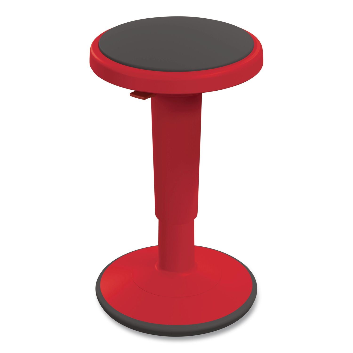 Hierarchy Grow Stool, Tall, Backless, Supports Up To 250 Lbs, 17" To 24" Seat Height, Red Seat, Red Base