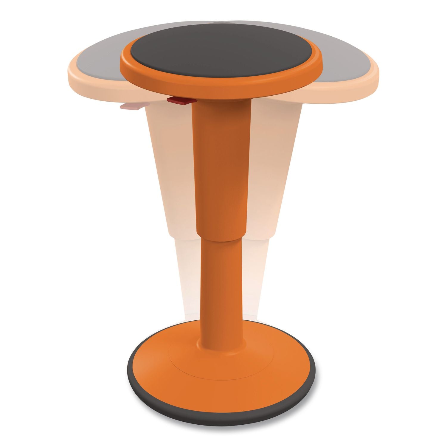 Hierarchy Grow Stool, Tall, Backless, Supports Up To 250 Lbs, 17" To 24" Seat Height, Orange Seat, Orange Base