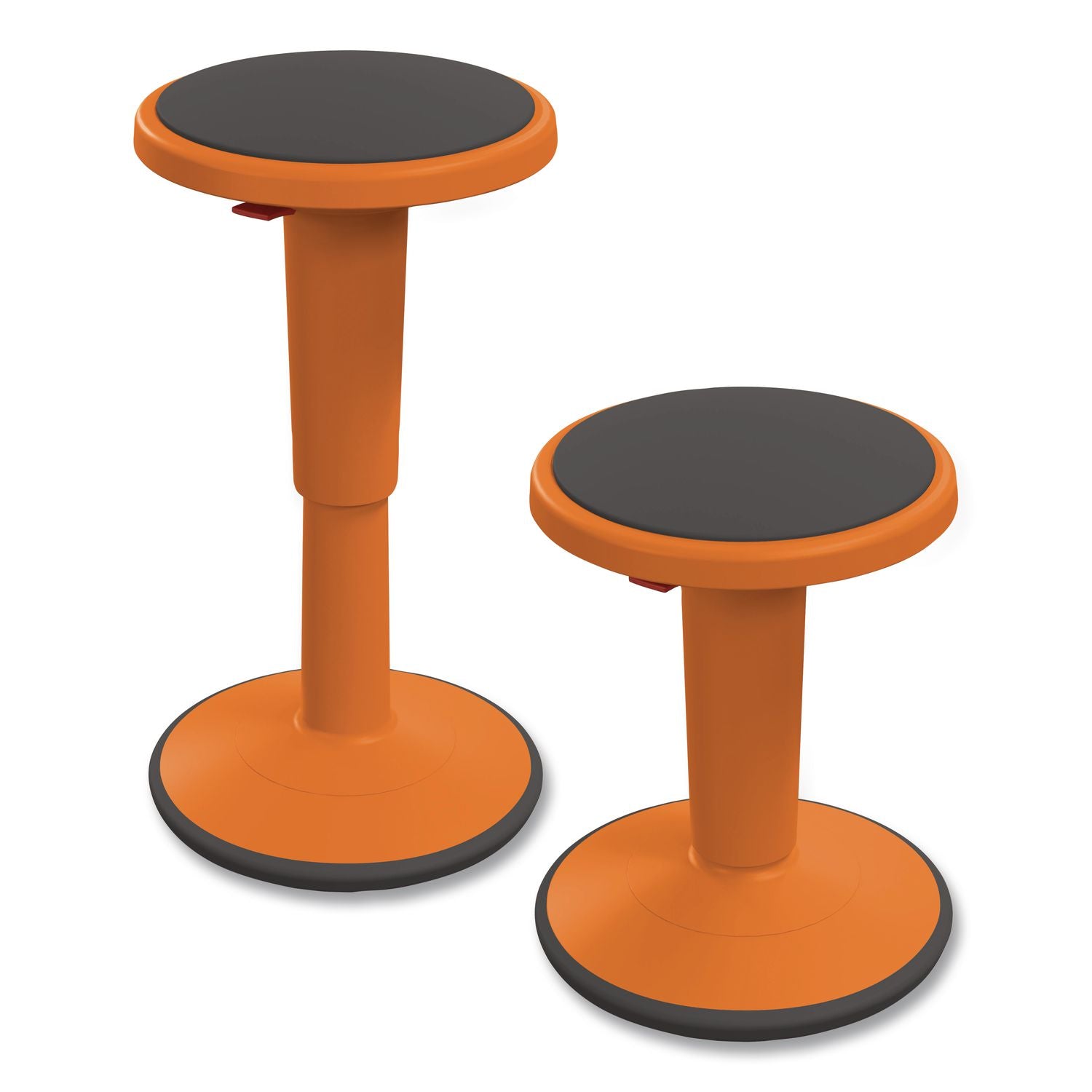 Hierarchy Grow Stool, Tall, Backless, Supports Up To 250 Lbs, 17" To 24" Seat Height, Orange Seat, Orange Base