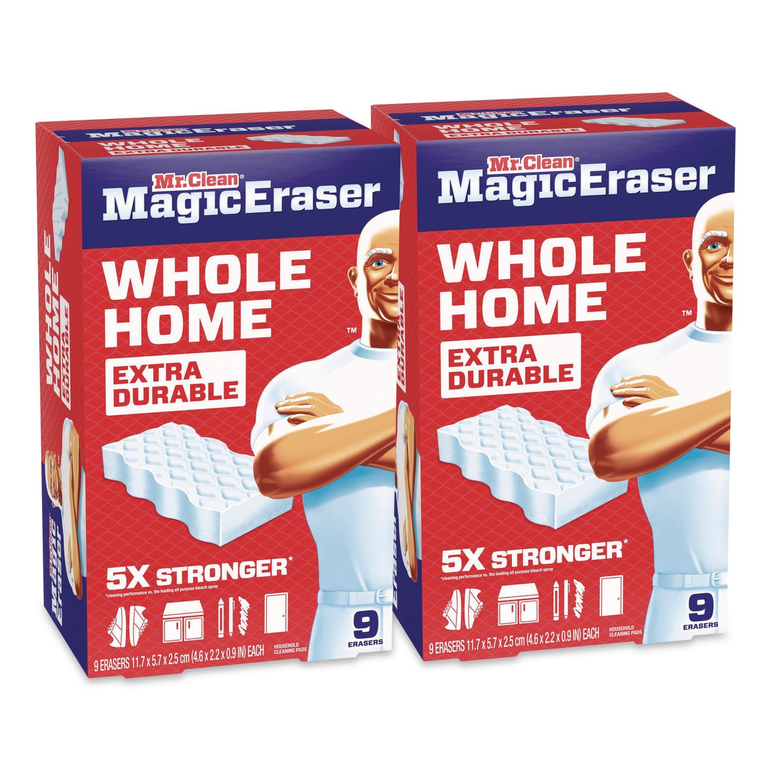 Magic Eraser, 4.6 X 0.9, 2.2" Thick, White, 9/Box, 2 Boxes/Carton