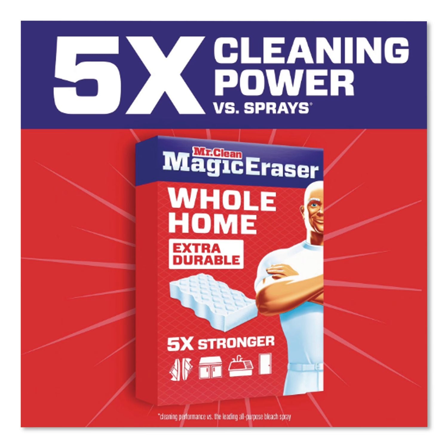 Magic Eraser, 4.6 X 0.9, 2.2" Thick, White, 9/Box, 2 Boxes/Carton