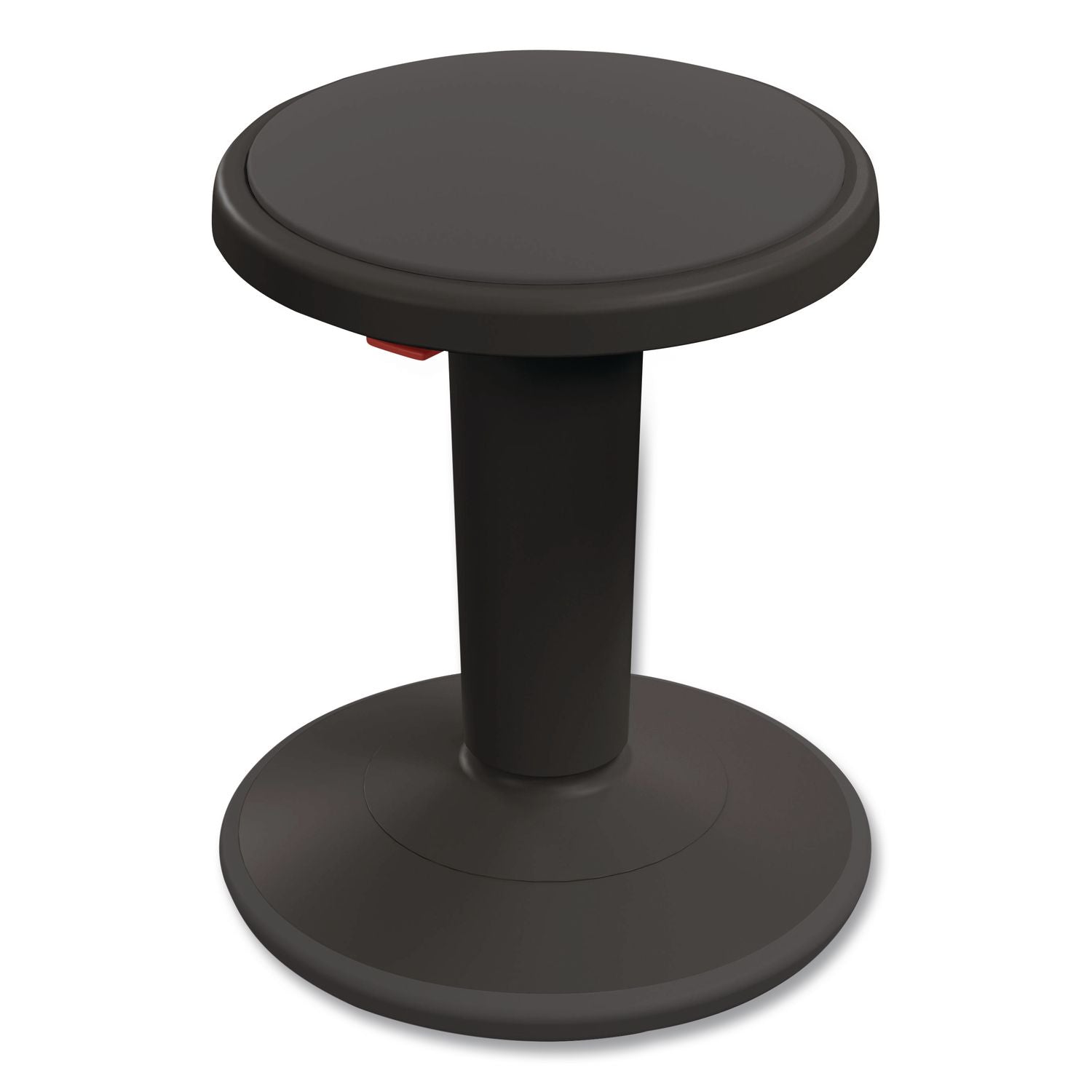 Hierarchy Grow Stool, Short, Backless, Supports Up To 250 Lbs, 14" To 18" Seat Height, Black Seat, Black Base