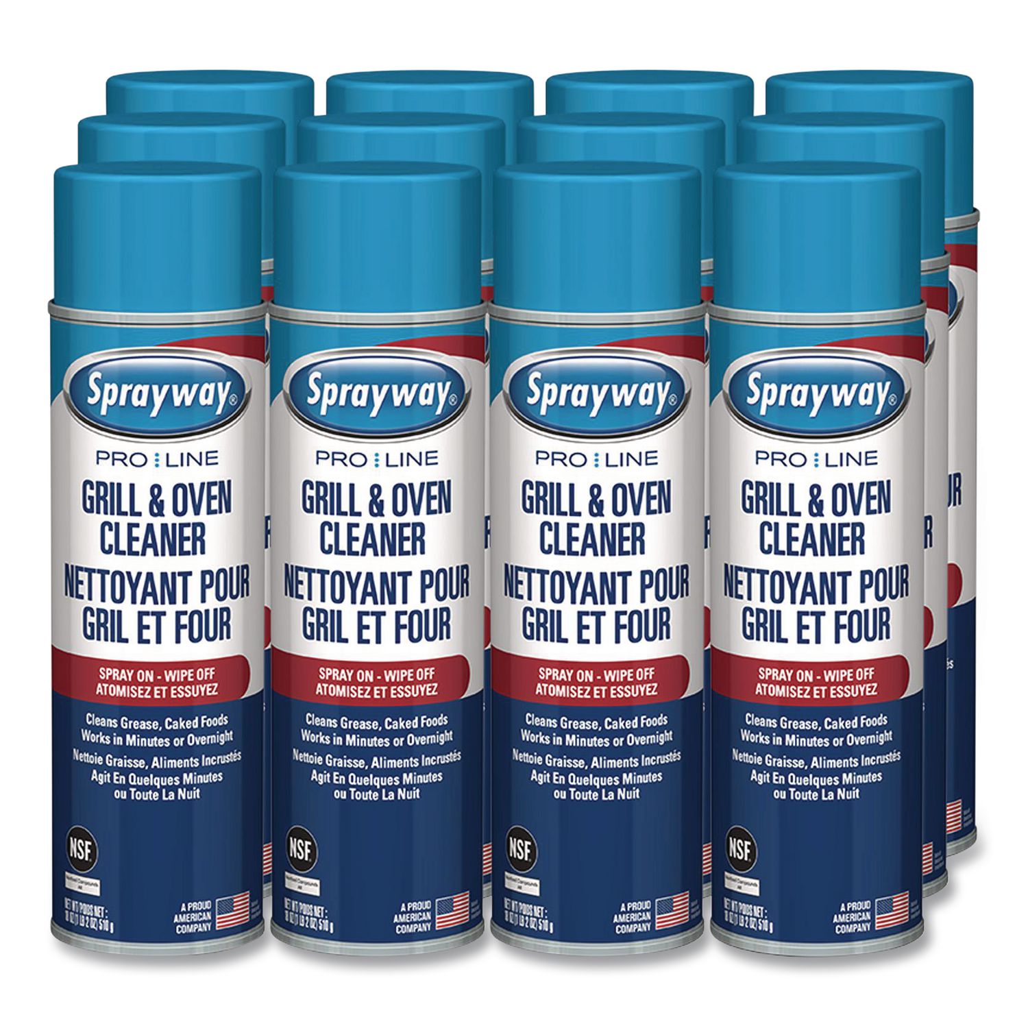 Grill And Oven Cleaner, 18 Oz Aerosol Spray, 12/Carton