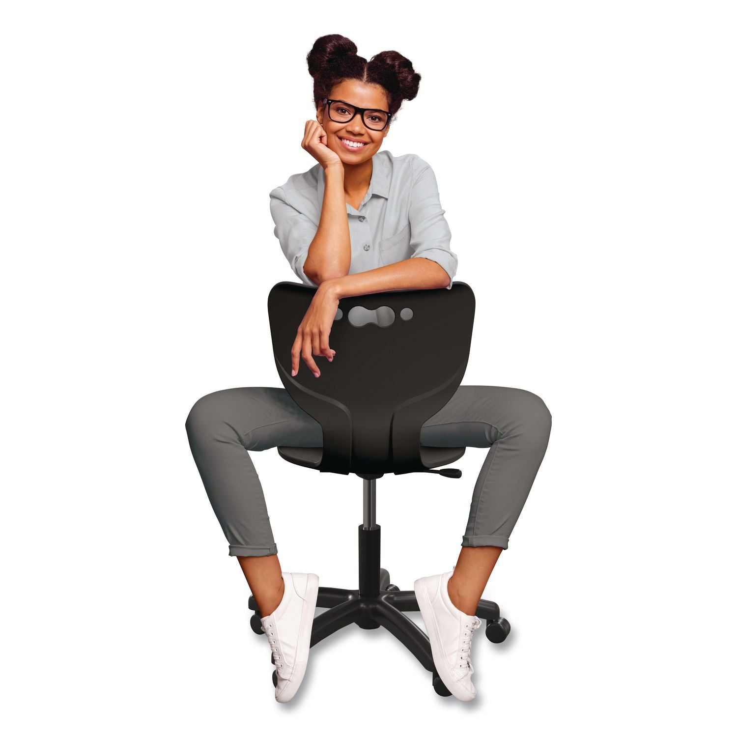 Hierarchy Five-Star Chair, Supports Up To 250 Lbs, 21.68" Seat Height, Black Seat, Black Back, Black Base