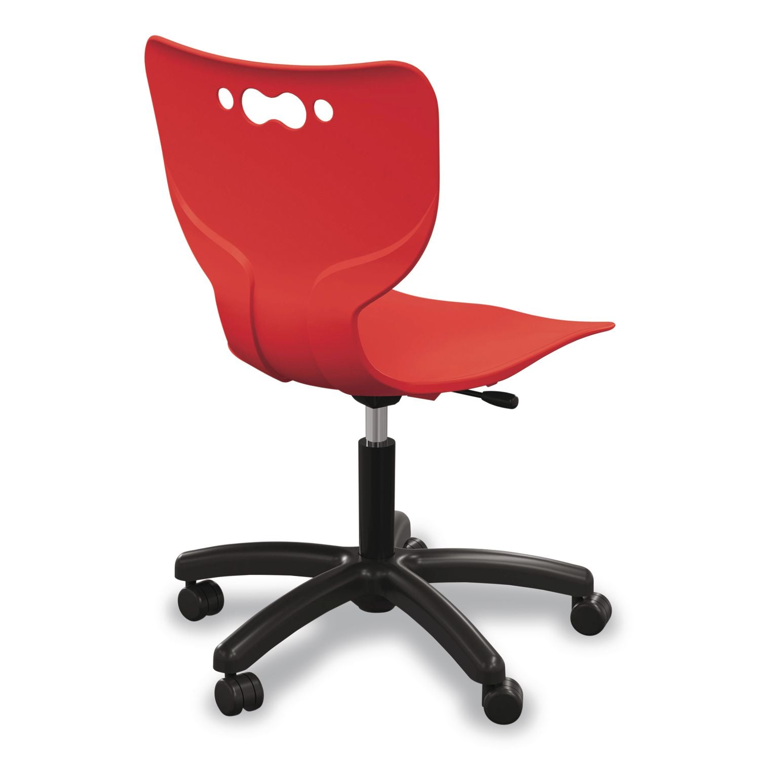 Hierarchy Five-Star Chair, Supports Up To 250 Lbs, 21.68" Seat Height, Red Seat, Red Back, Black Base