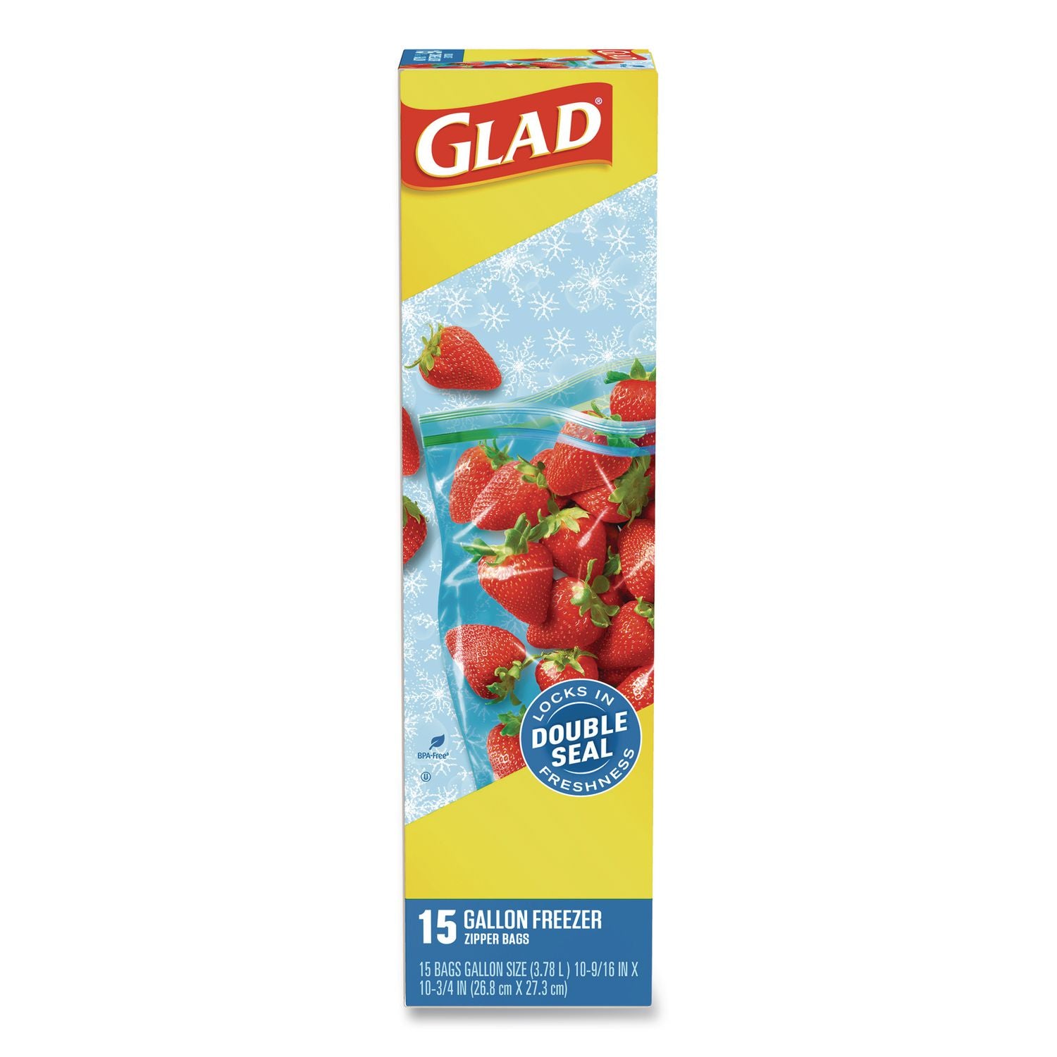 Zipper Food Storage Plastic Bags, Gallon Size, 10.75 X 10.38, Clear, 15 Bags