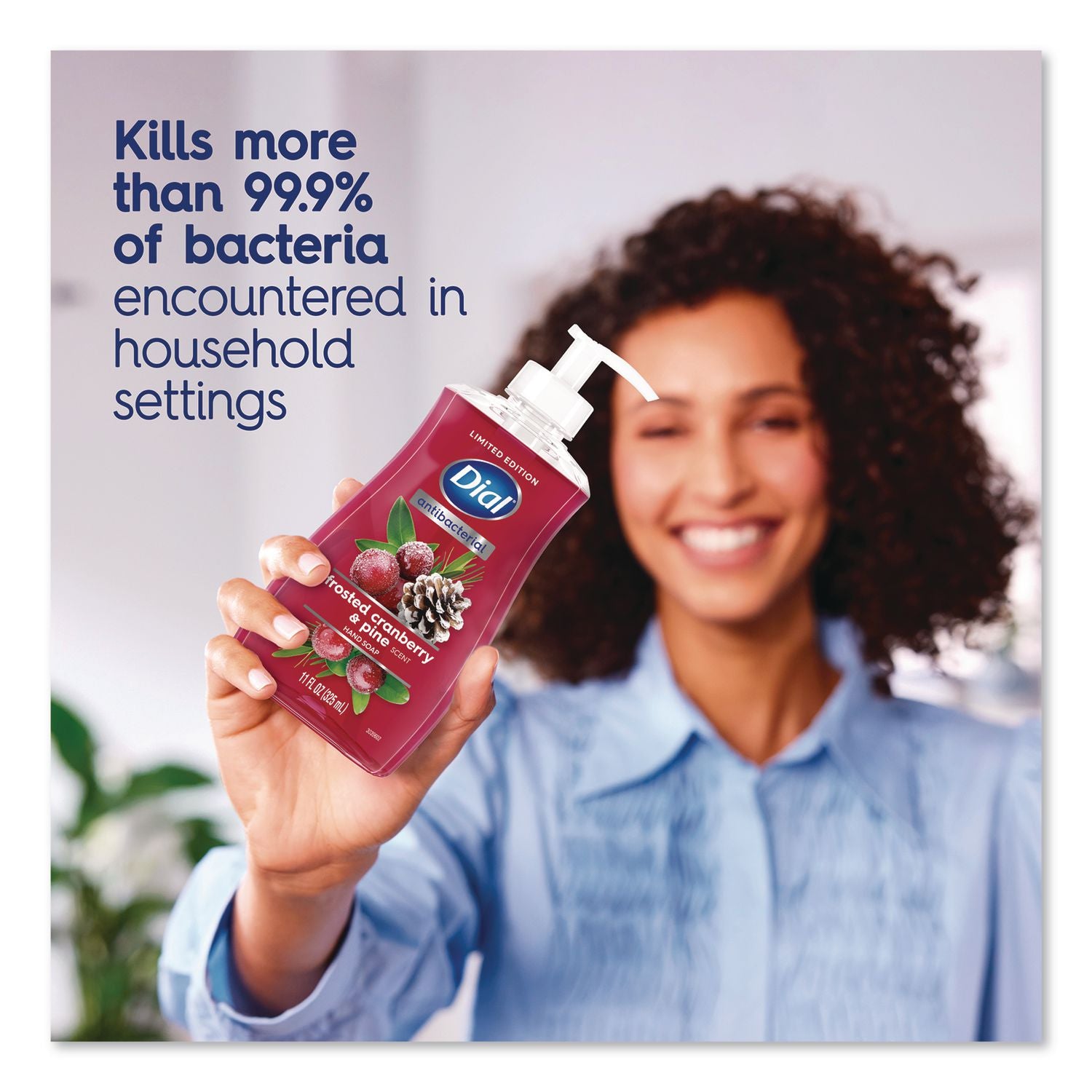 Antibacterial Liquid Hand Soap, Limited Edition, Frosted Cranberry And Pine Scent, 11 Oz Pump Bottle