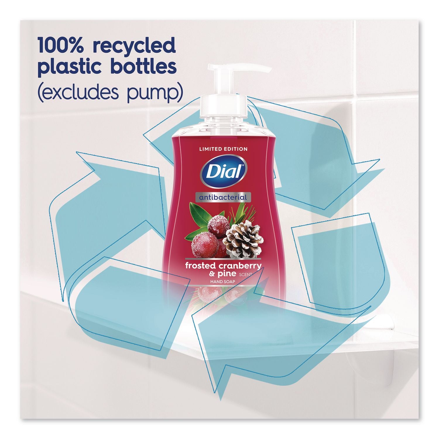 Antibacterial Liquid Hand Soap, Limited Edition, Frosted Cranberry And Pine Scent, 11 Oz Pump Bottle