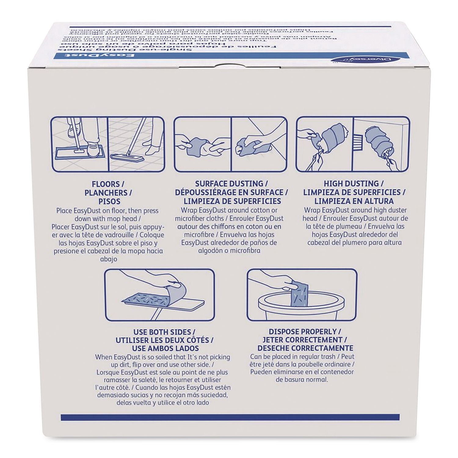 Easydust Single-Use Dusting Sheets, 5 X 6, 250 Dusters/Box, 6 Boxes/Carton