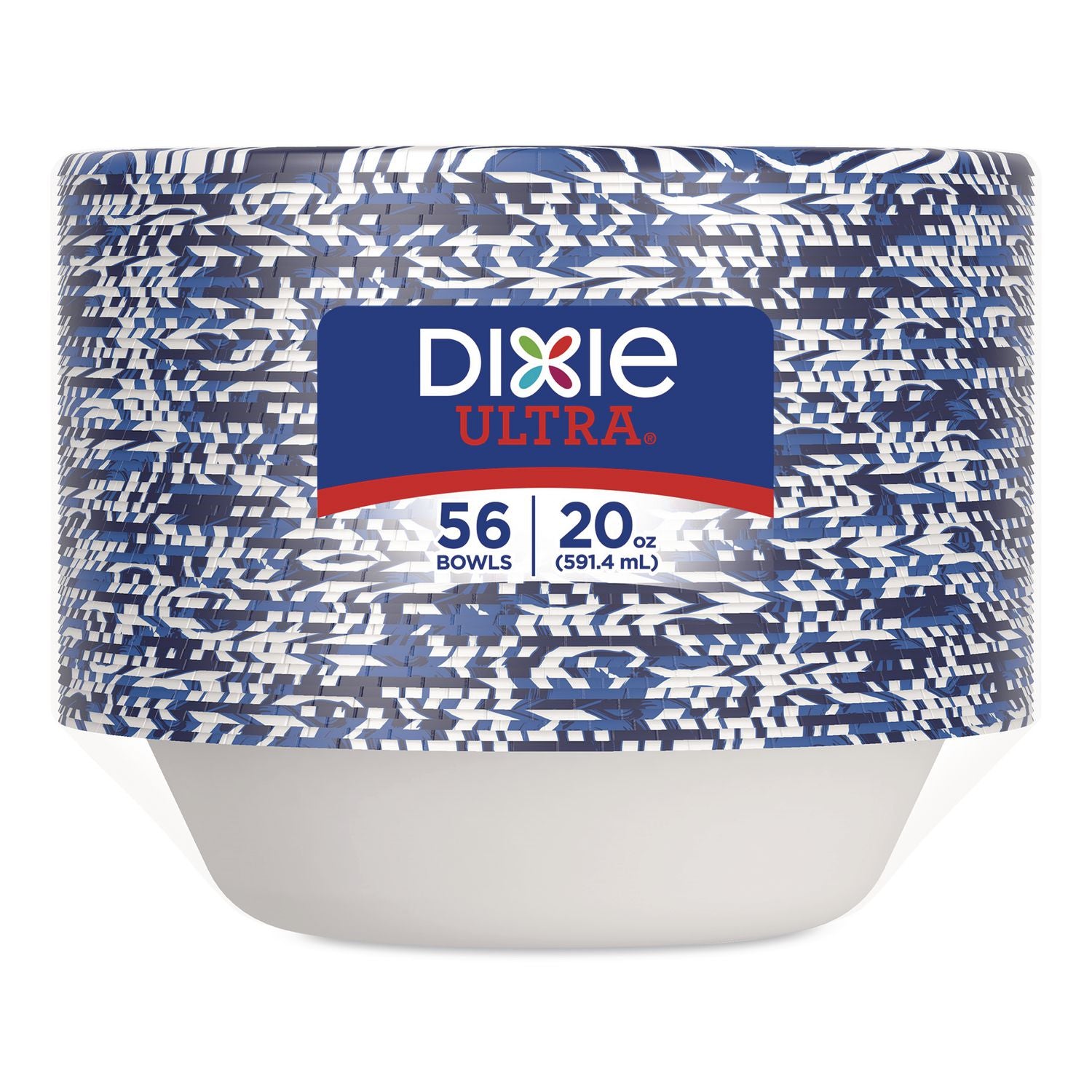 Paper Bowls, 20 Oz, Blue/Black/White, 56/Pack