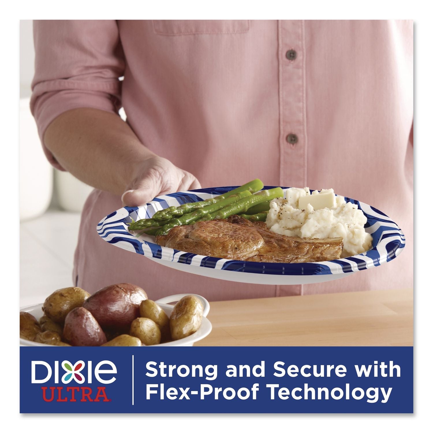 Paper Plate With Flex-Proof Technology, 10" Dia, Multicolor, 64/Pack