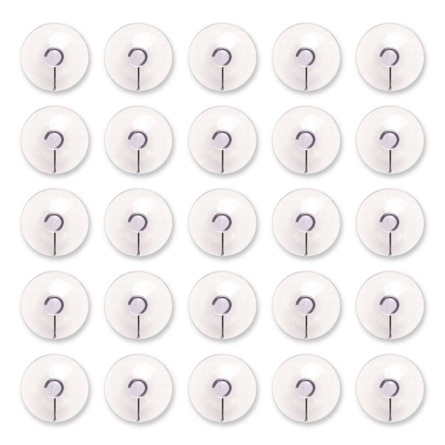 Suction Cup Hooks, Metal Silver Hook, 25/Pack