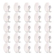 Suction Cup Hooks, Metal Silver Hook, 25/Pack