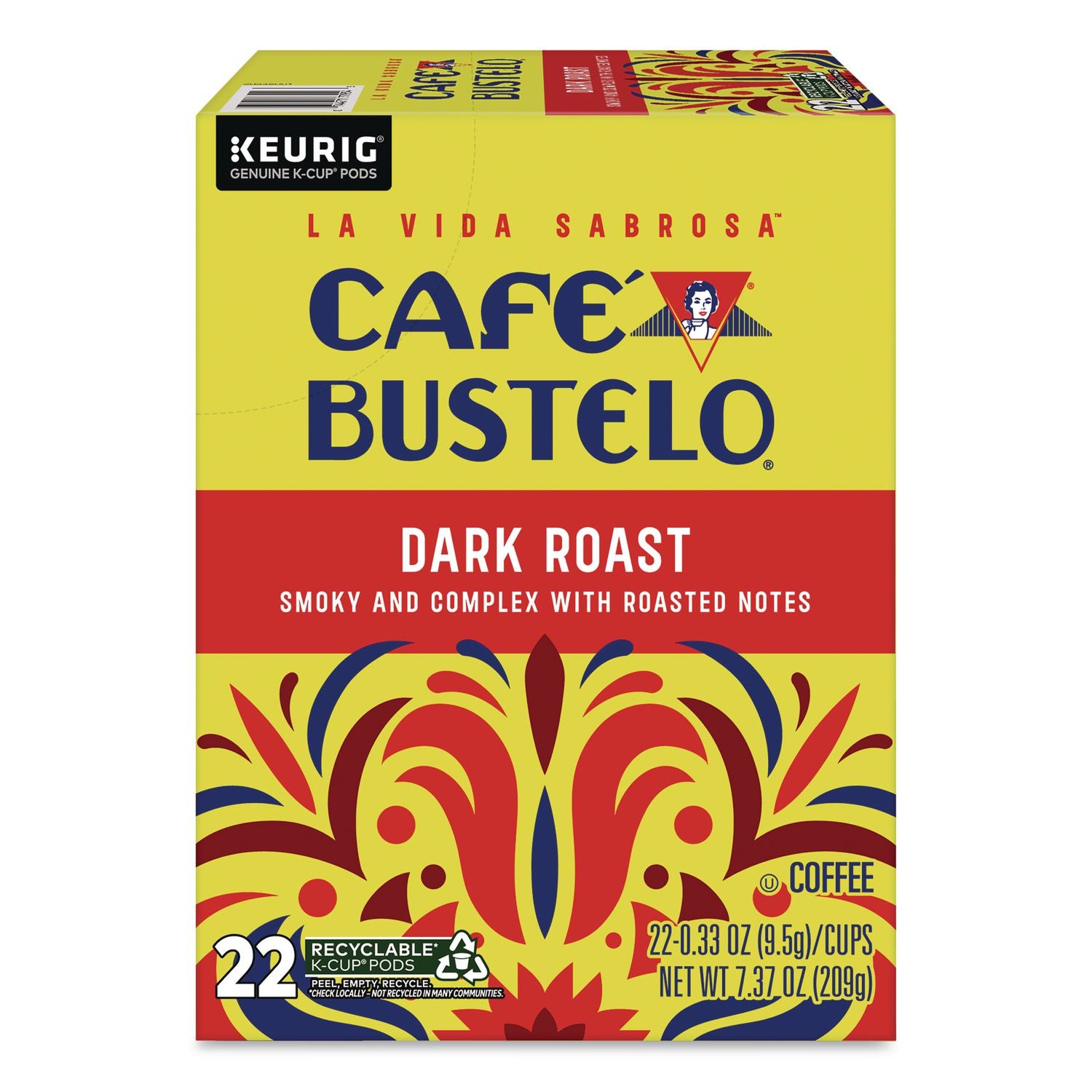 Cafe Bustelo Dark Roast Coffee K-Cup, 22/Box