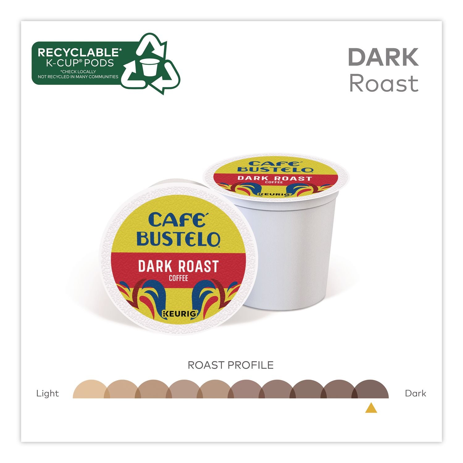 Cafe Bustelo Dark Roast Coffee K-Cup, 22/Box