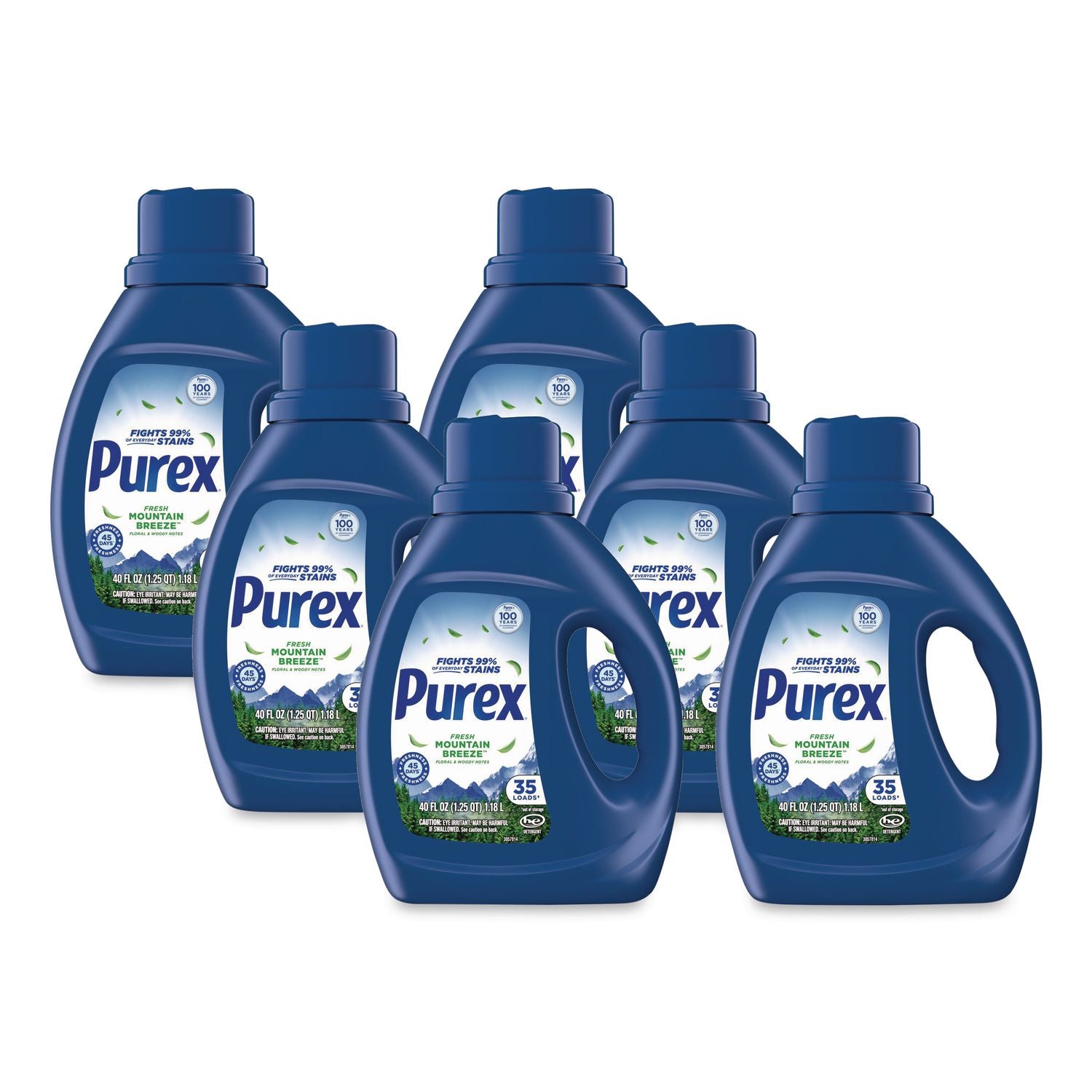 Mountain Breeze Liquid Laundry Detergent, 35 Loads, 40 Oz Bottle, 6/Carton