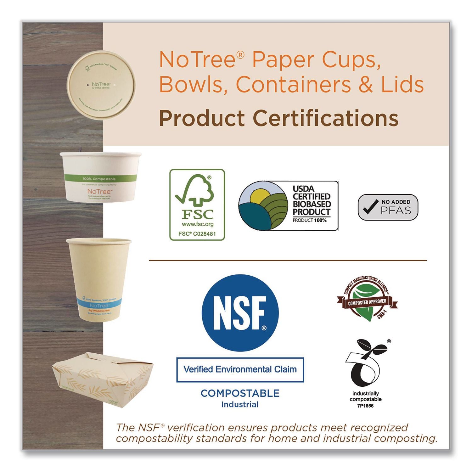 Notree Cutlery, Light Mediumweight, Fork/Knife/Spoon/Napkin, Paper, Natural, 250/Carton