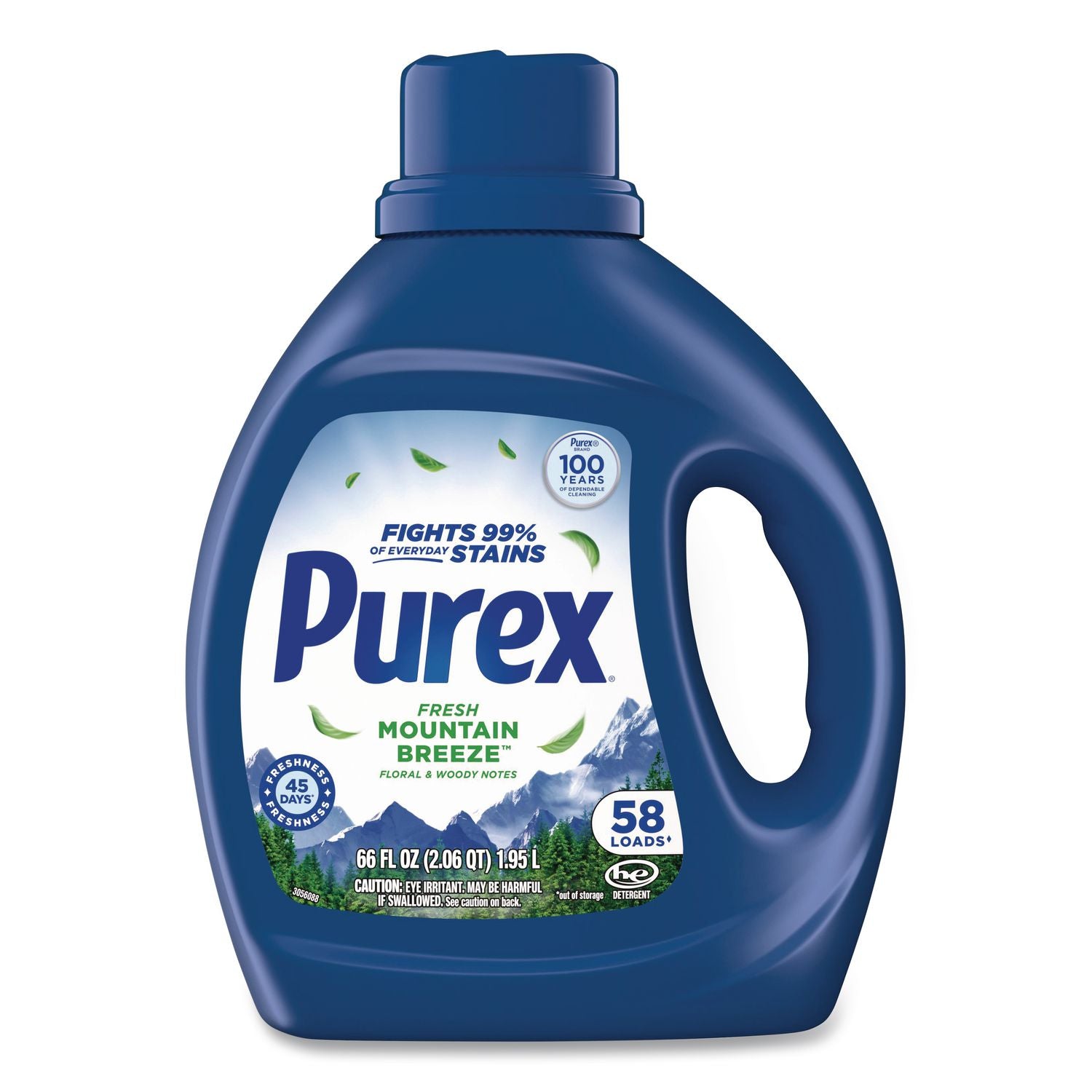 Mountain Breeze Liquid Laundry Detergent, 58 Loads, 66 Oz Bottle, 6/Carton