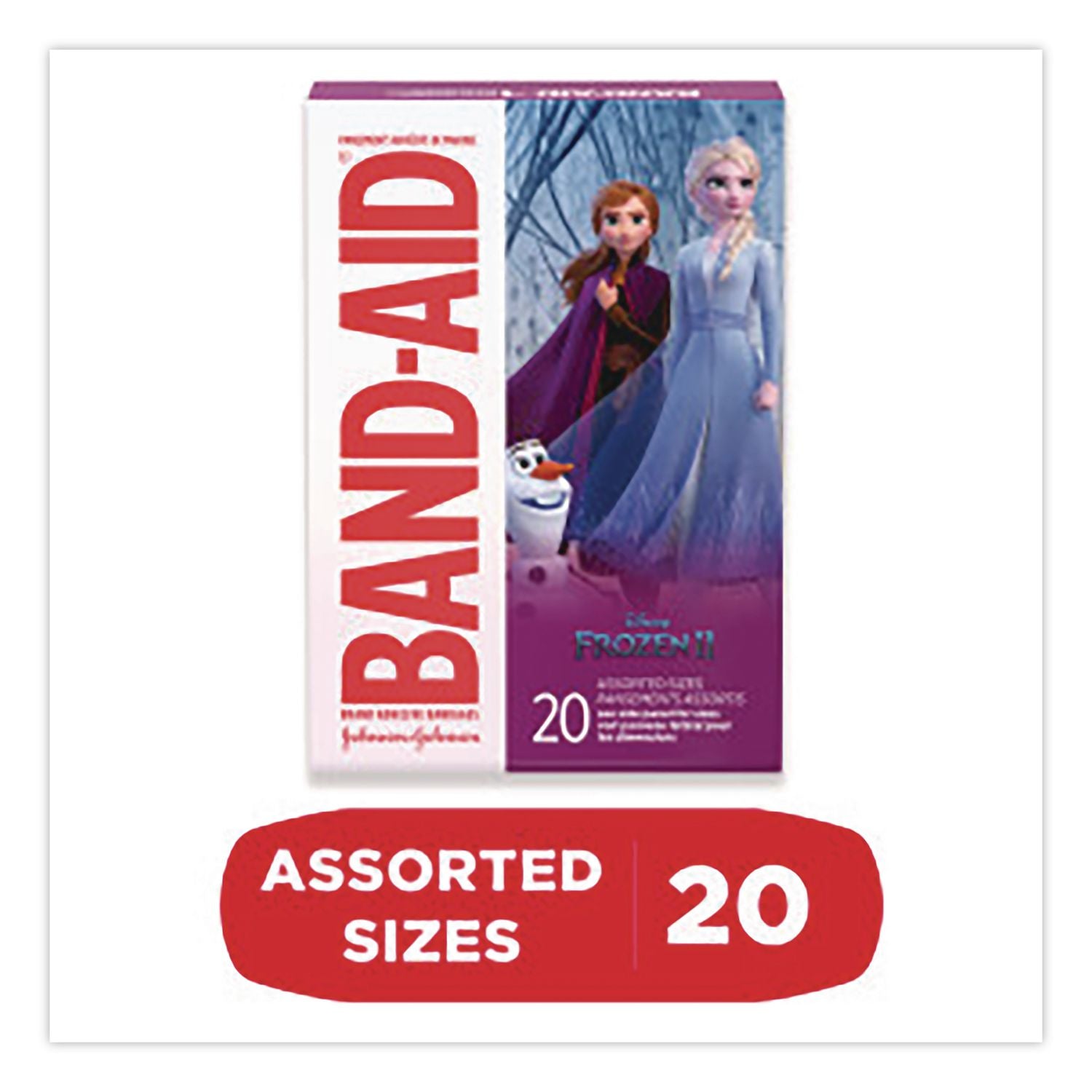 Disney Frozen II Adhesive Bandages, Assorted Sizes, 20 Bandages