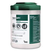 Sani-Hp1 Germicidal Wipes, 5 X 6, Unscented, White, 275 Wipes/Canister