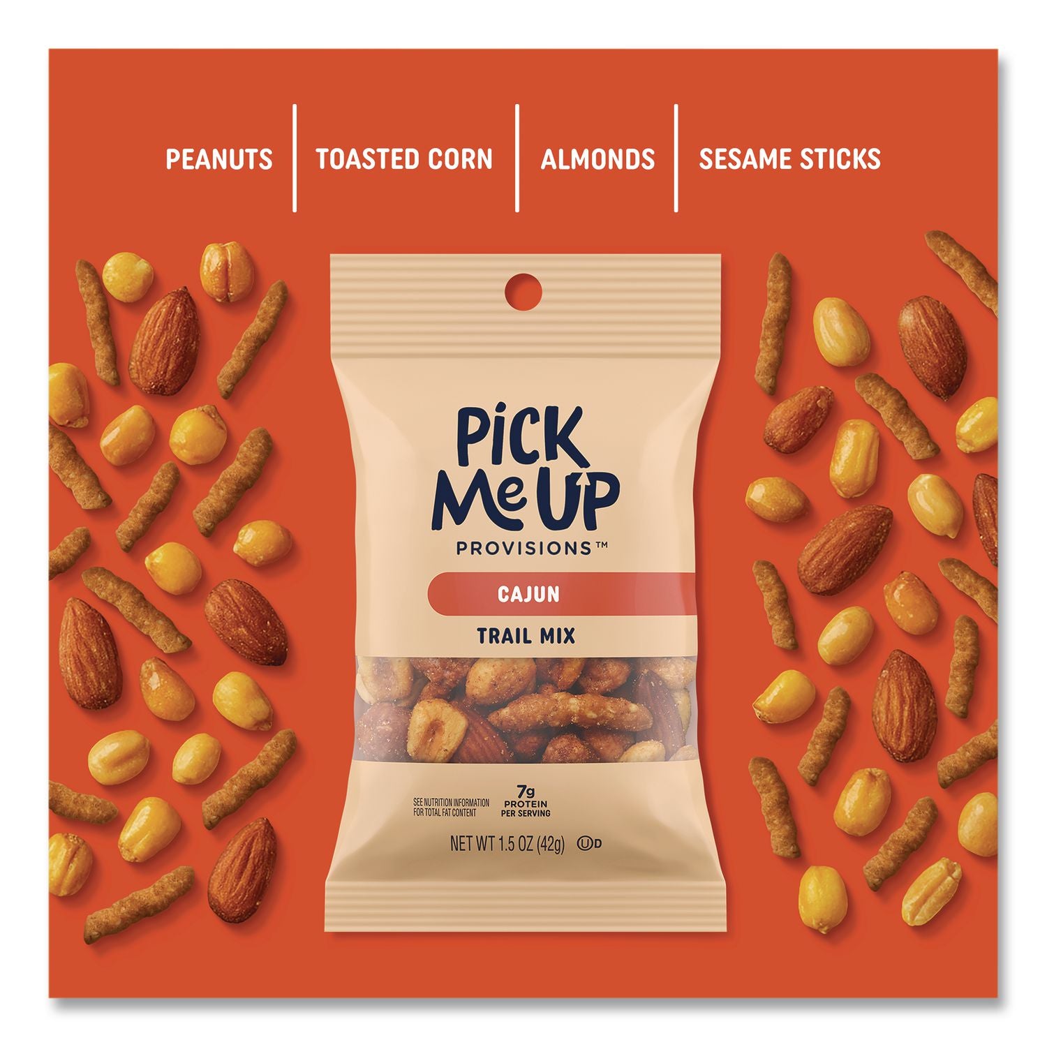 Cajun Trail Mix, 1.5 Oz Packet, 48/Box
