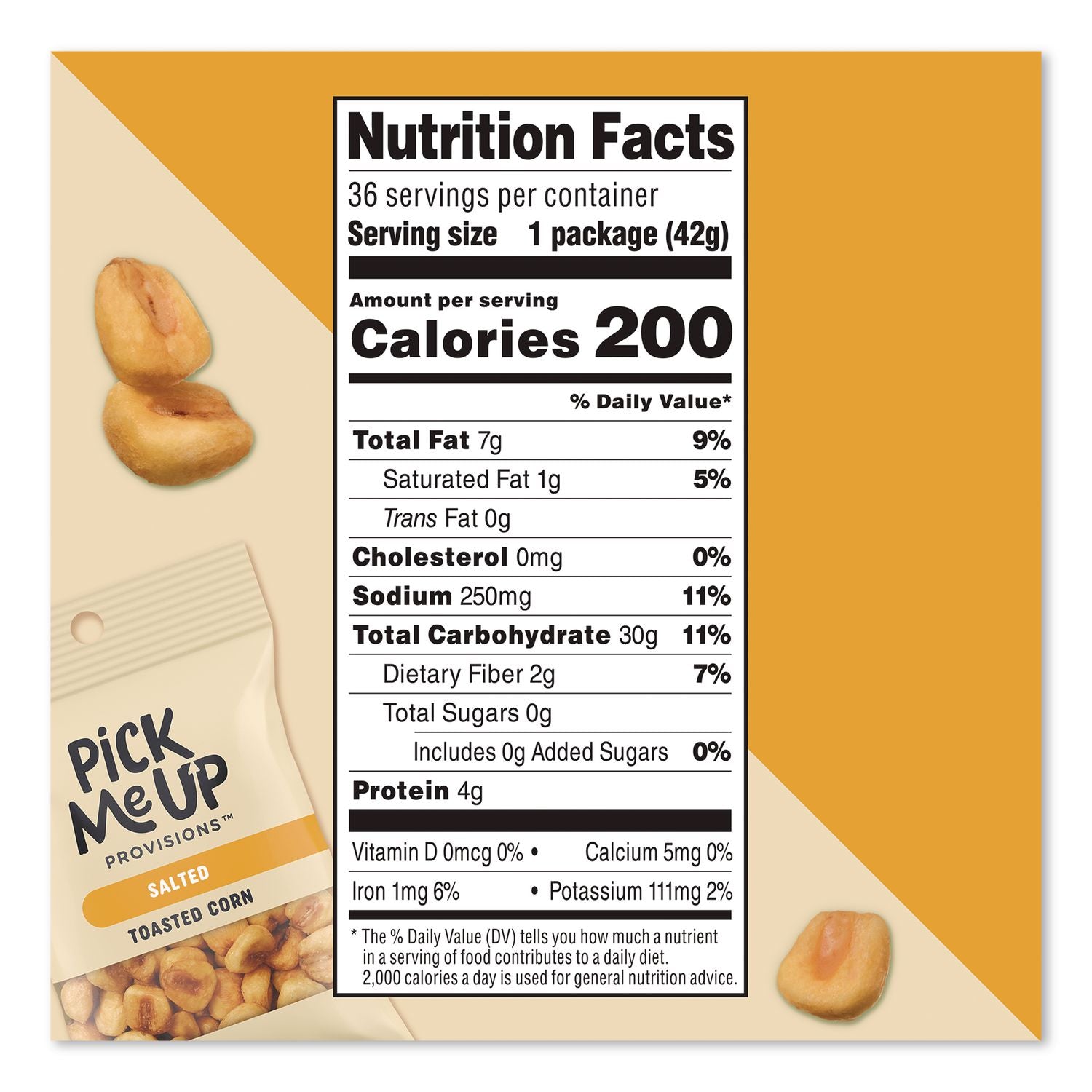 Salted Toasted Corn, 1.5 Oz Packet, 36/Box