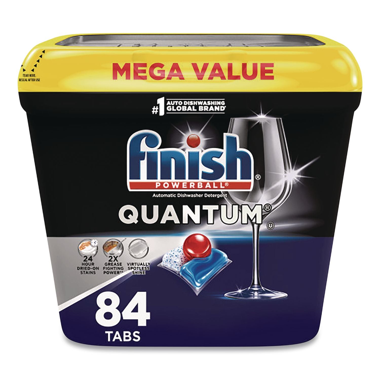 Powerball Quantum Dishwasher Tabs, Fresh Scent, Tub, 84 Tabs