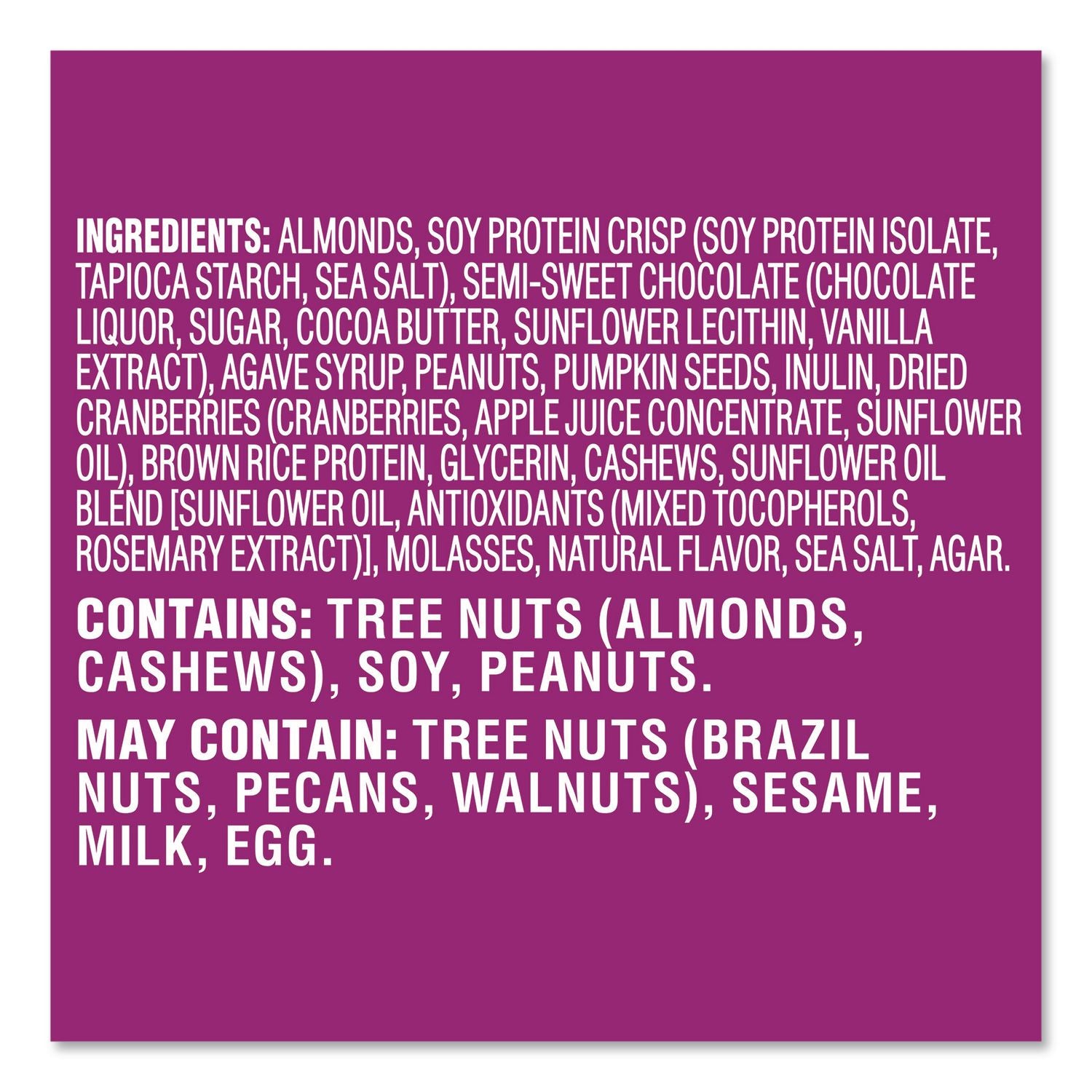 Gluten-Free Cranberry Almond Dark Chocolate Protein Bar Protein Bars, 1.4 Oz Bar, 16/Box