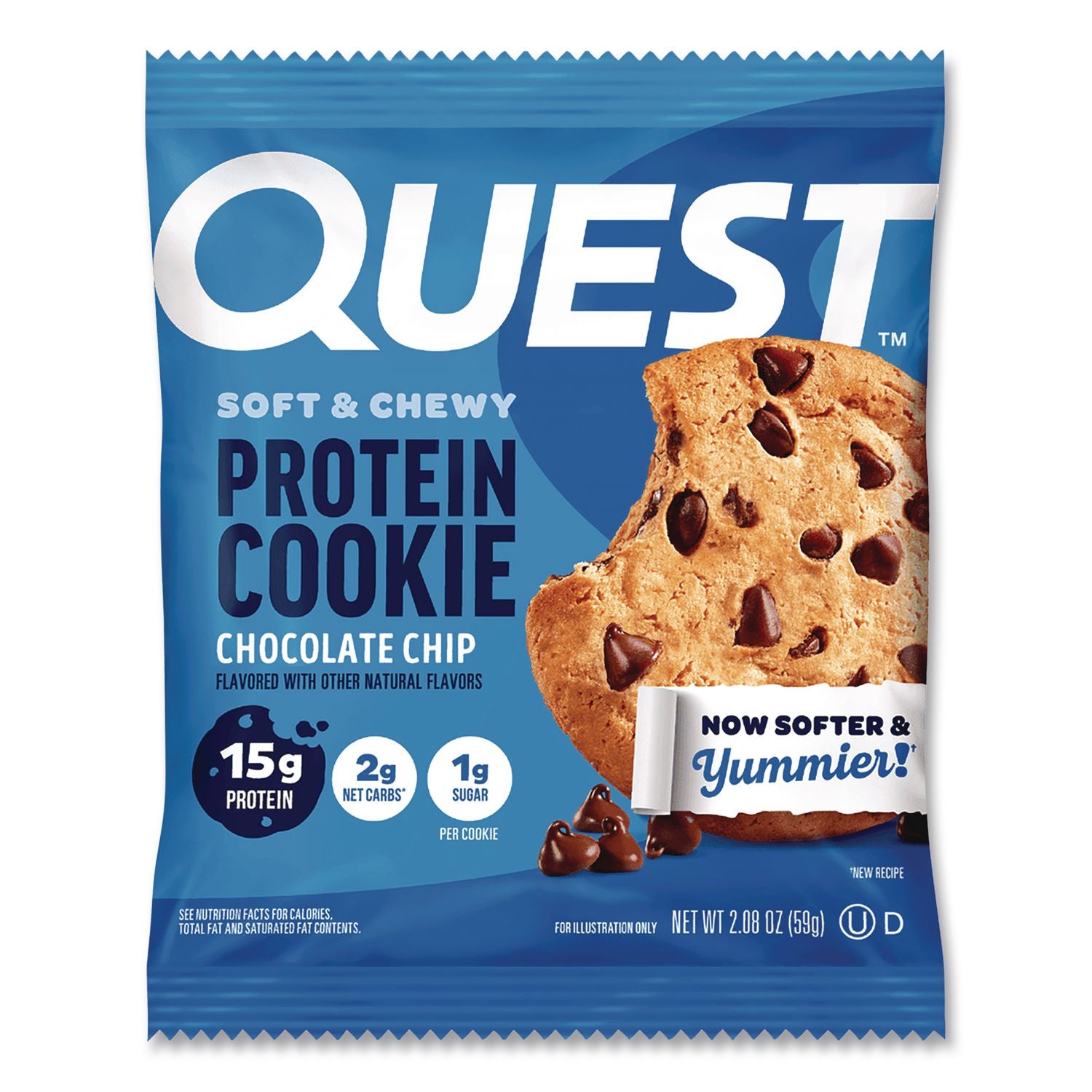 Gluten Free Protein Cookies, Chocolate Chip, 2.08 Pack, 12/Box