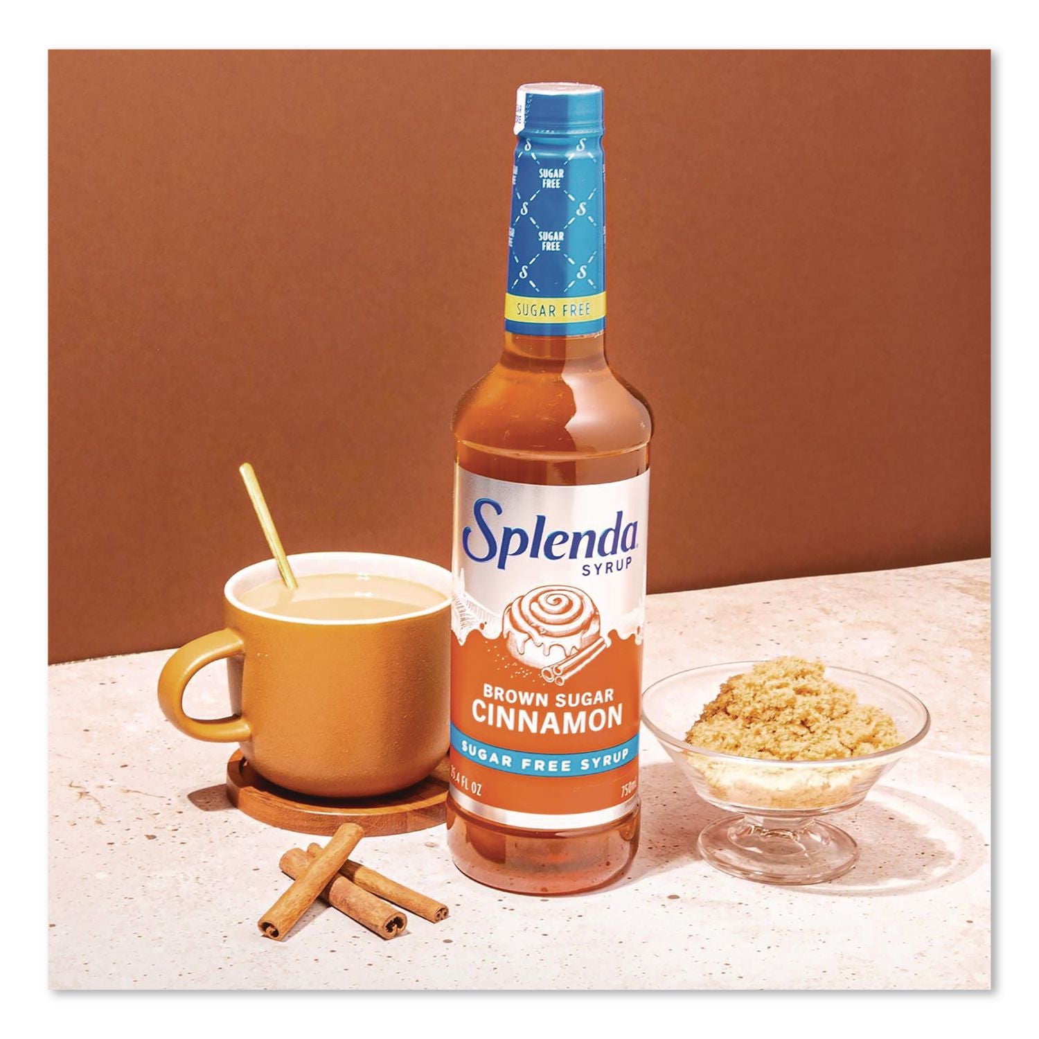 Sugar-Free Coffee Syrup, Brown Sugar Cinnamon, 25.4 Oz Bottle, 6/Carton