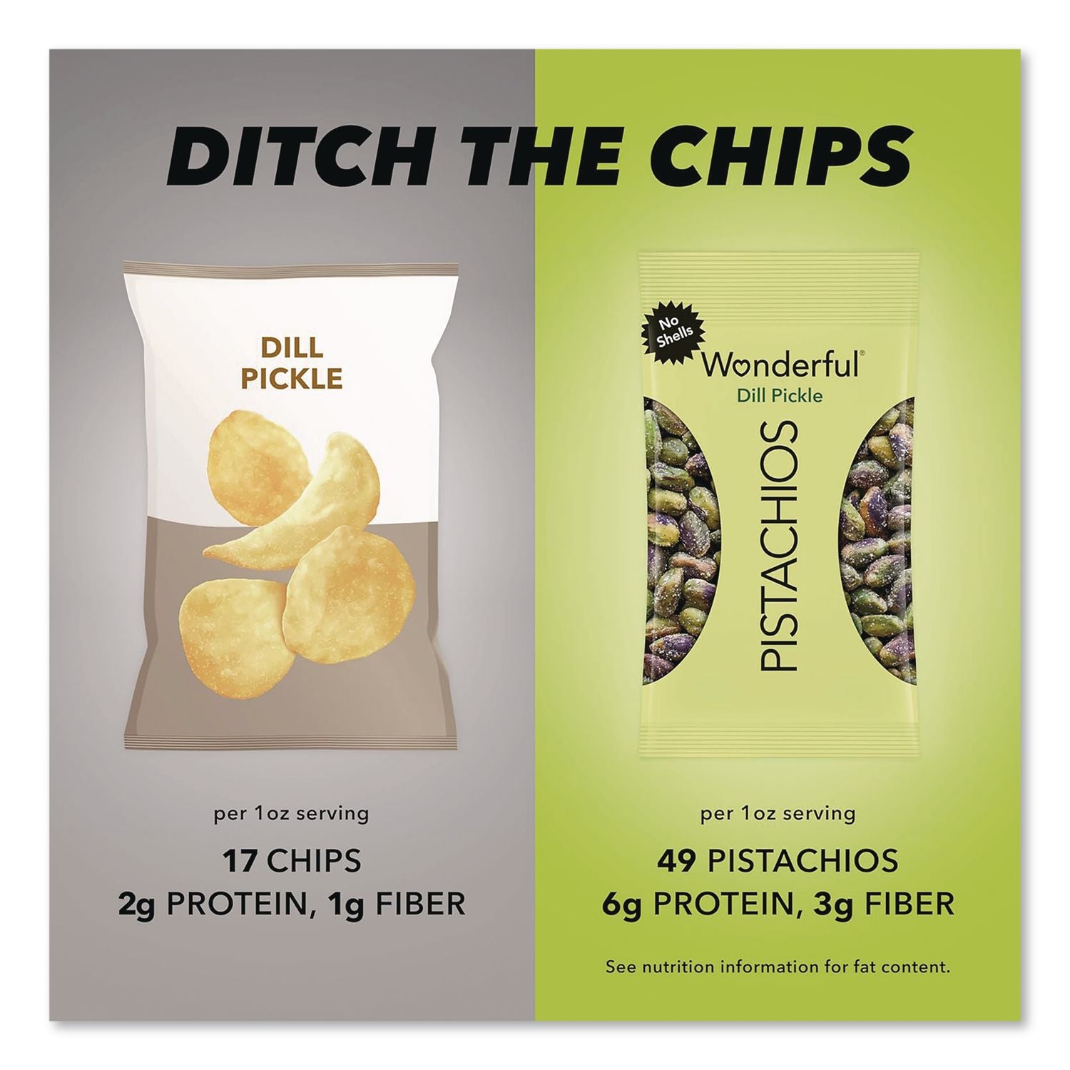Pistachios, Salted Dill Pickle, 2.25 Oz Bag, 8/Box