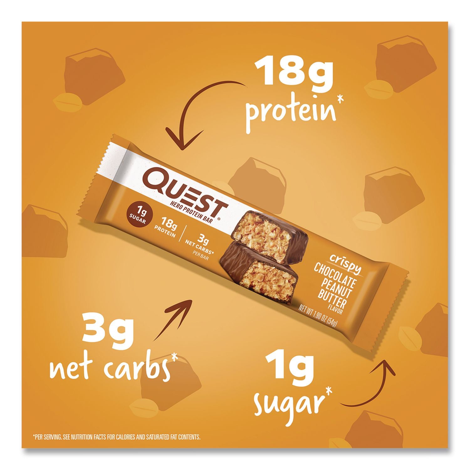 Protein Bars, Chocolate Peanut Butter, 1.9 Oz Bar, 12/Box