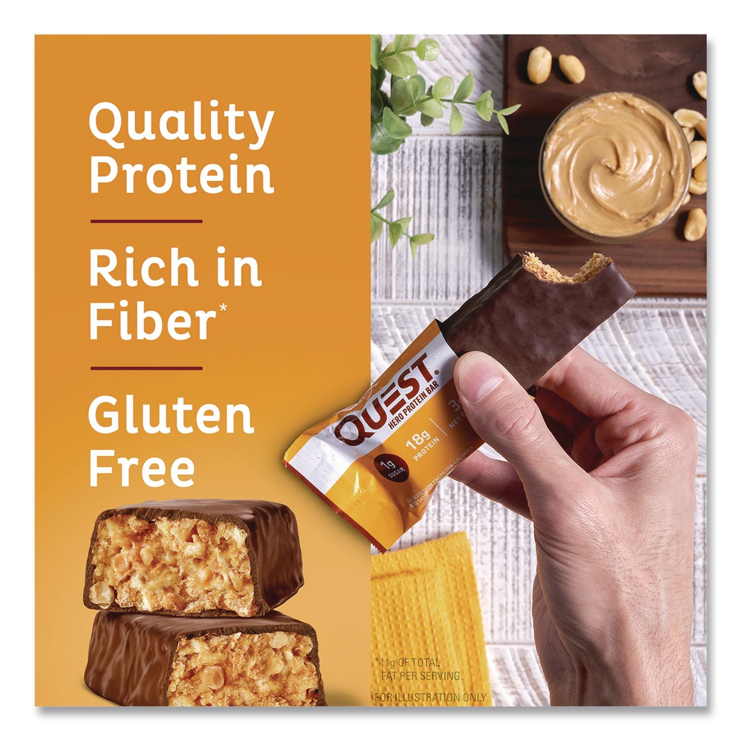 Protein Bars, Chocolate Peanut Butter, 1.9 Oz Bar, 12/Box