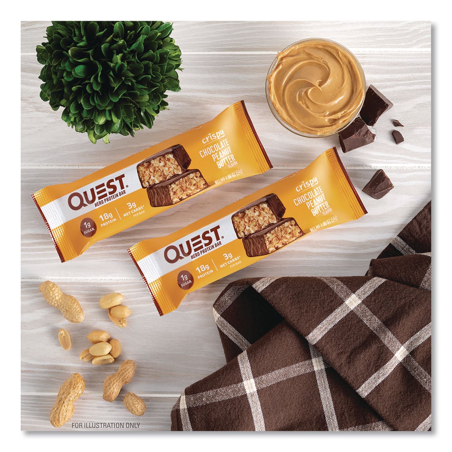 Protein Bars, Chocolate Peanut Butter, 1.9 Oz Bar, 12/Box