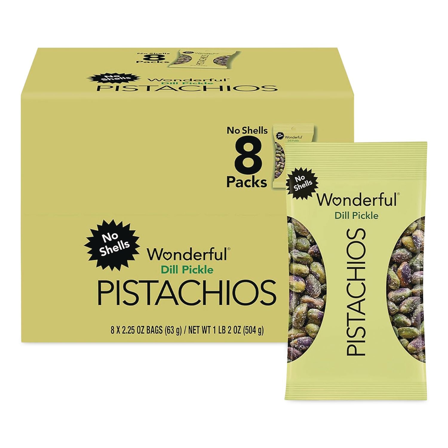 Pistachios, Salted Dill Pickle, 2.25 Oz Bag, 8/Box