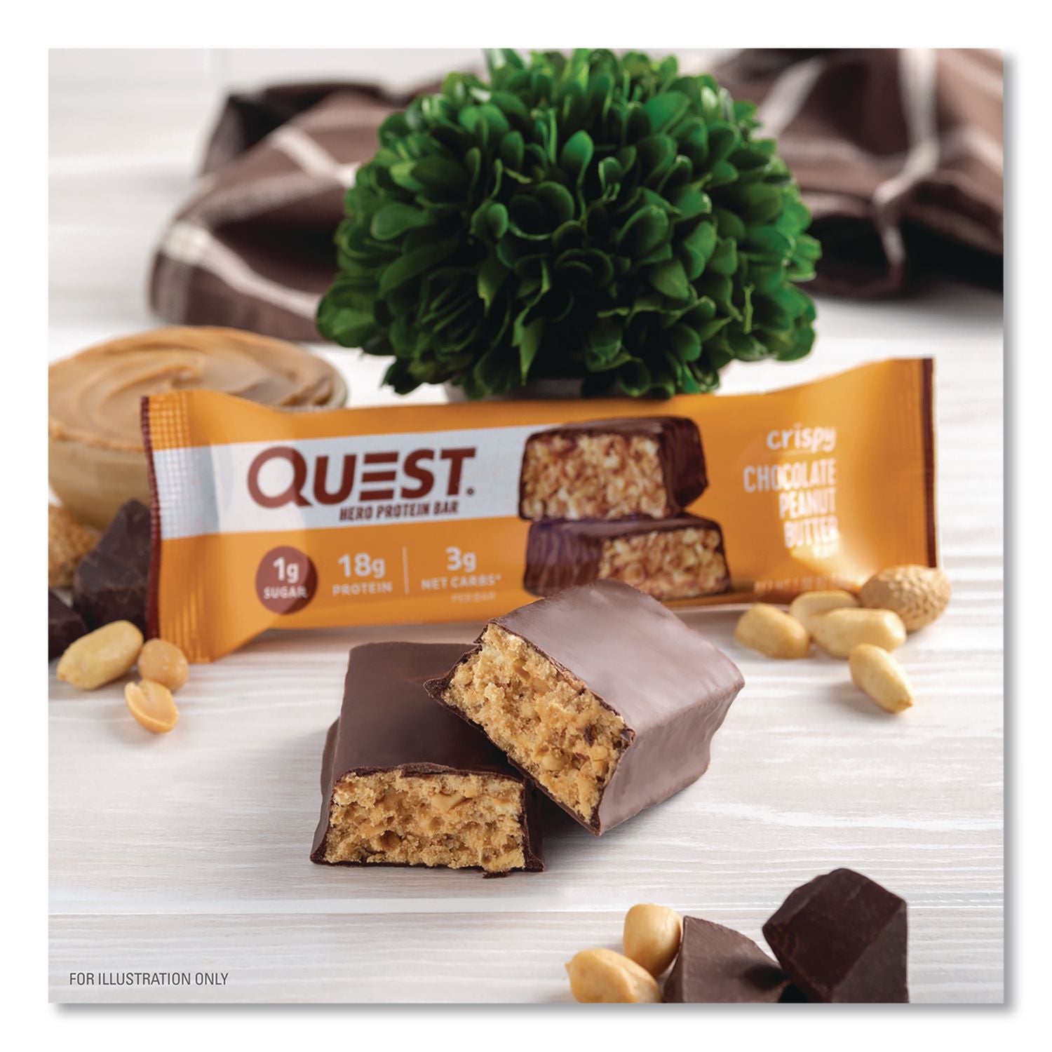 Protein Bars, Chocolate Peanut Butter, 1.9 Oz Bar, 12/Box