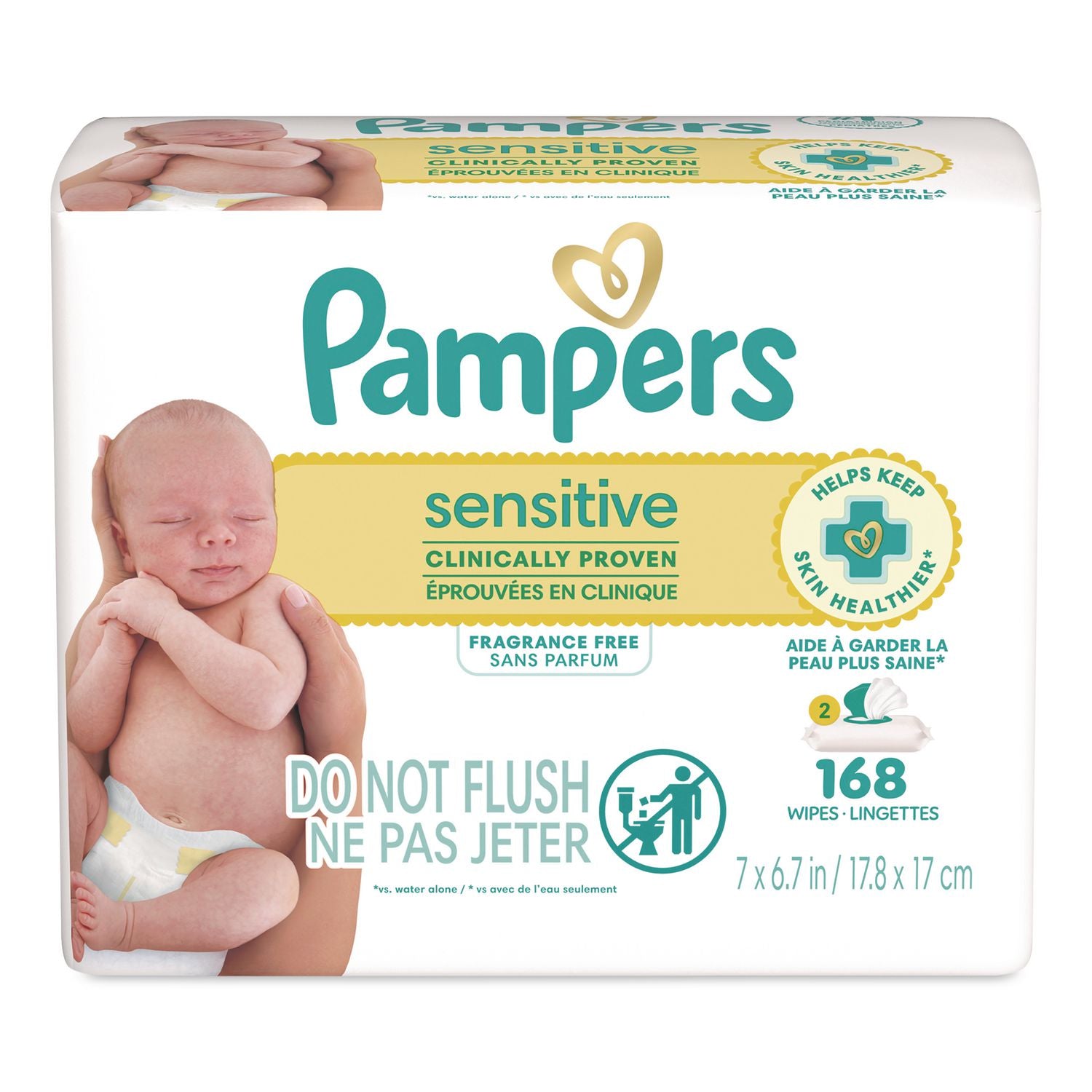 Sensitive Baby Wipes, 1-Wipe Pop-Top, Fragrance-Free, 84 Wipes/Pack, 2 Packs