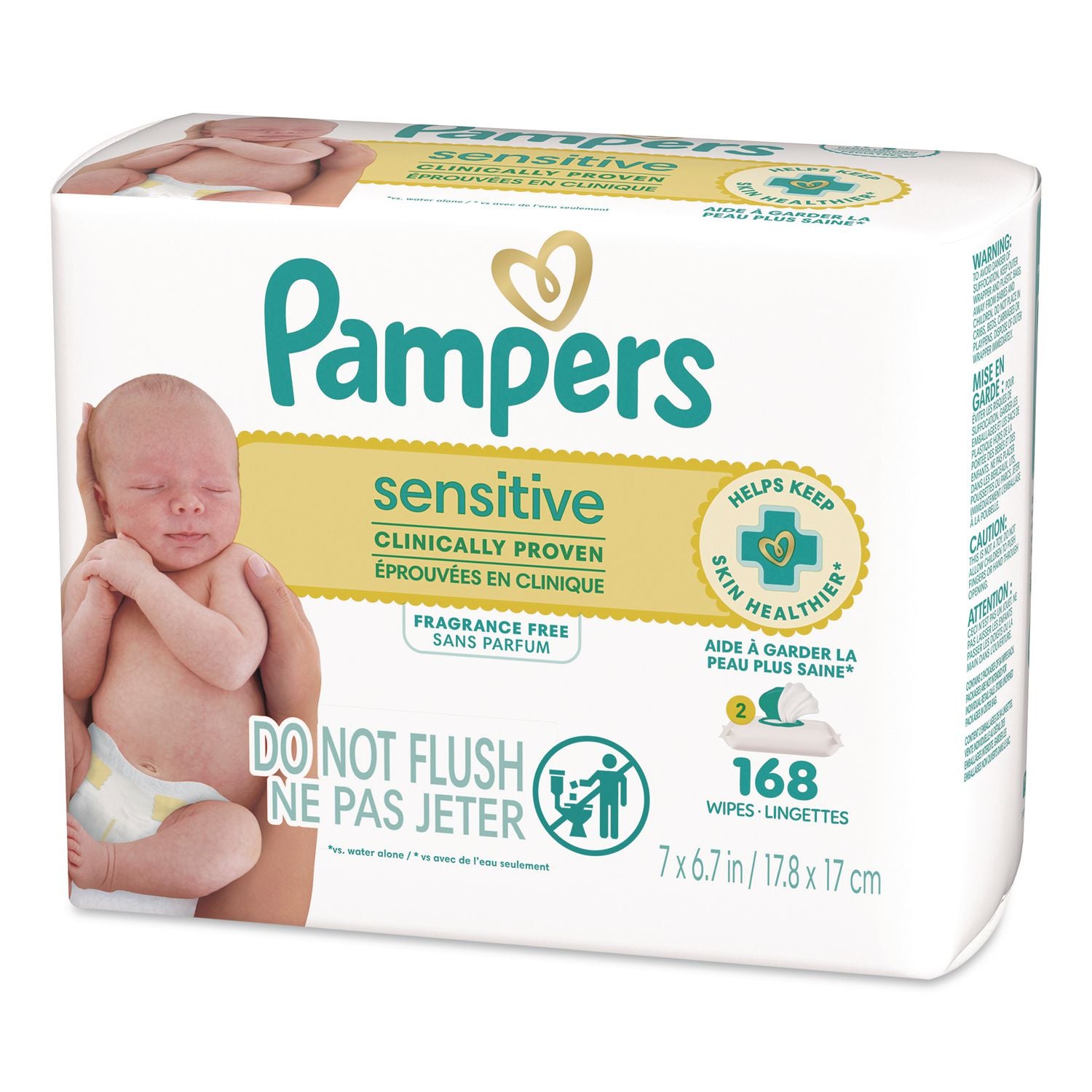 Sensitive Baby Wipes, 1-Wipe Pop-Top, Fragrance-Free, 84 Wipes/Pack, 2 Packs