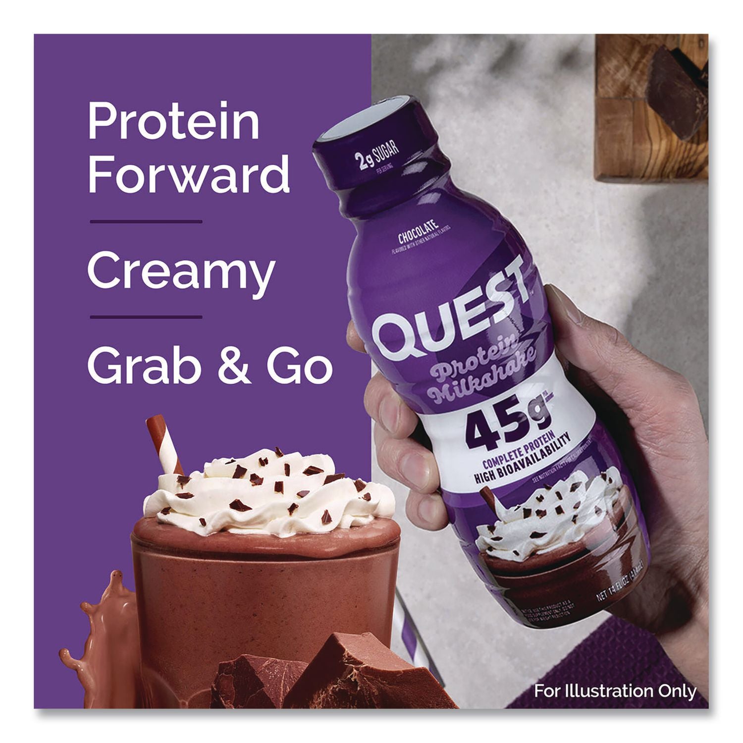 Protein Milkshakes, Chocolate, 14 Oz Bottle, 12/Carton